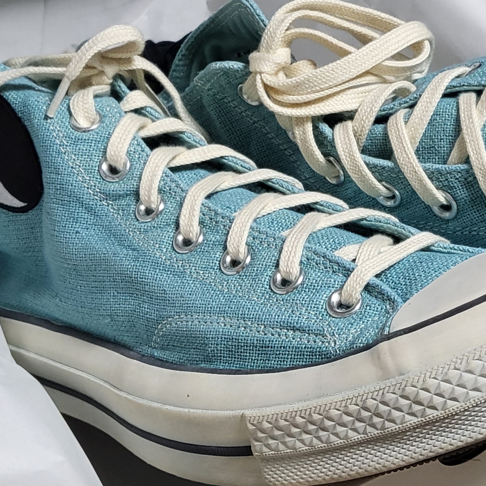 Converse x Stussy x Our Legacy Work Shop Chuck 70 High Pool Blue 착용 스타일 - 1
