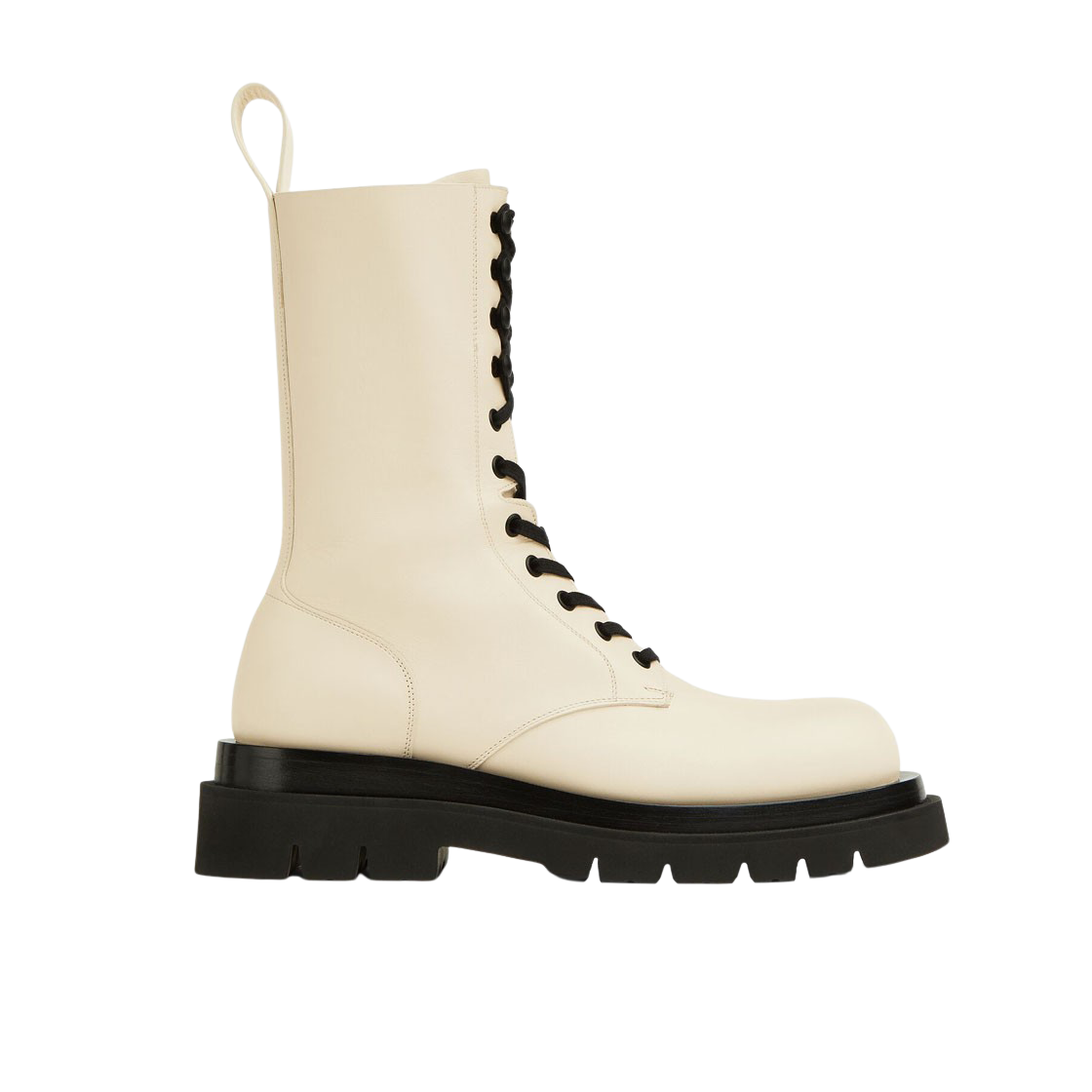 (W) 보테가 베네타 러그 레이스업 부츠 씨 솔트 블랙((W) Bottega Veneta Lug Lace Up Boot Sea Salt Black) - 1