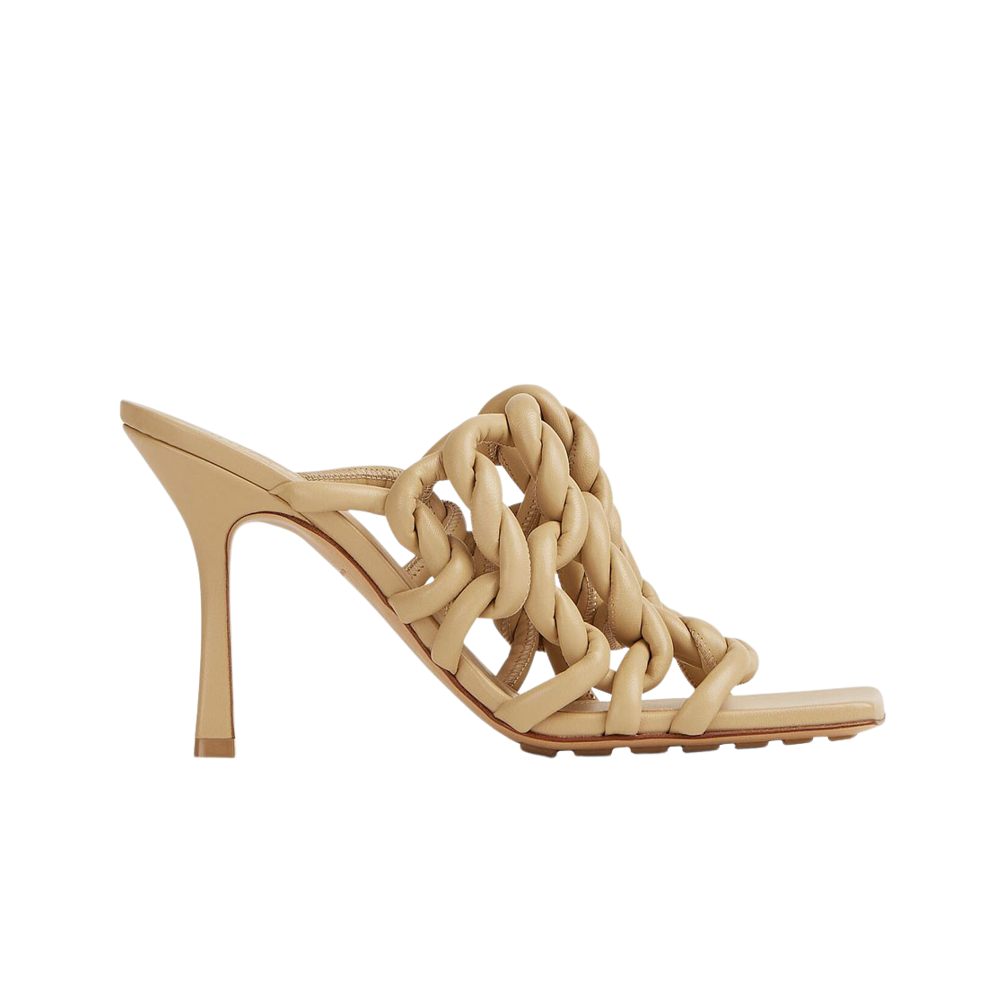 (W) 보테가 베네타 스트레치 트위스트 뮬 케인 슈가((W) Bottega Veneta Stretch Twist Mule Cane Sugar) - 1