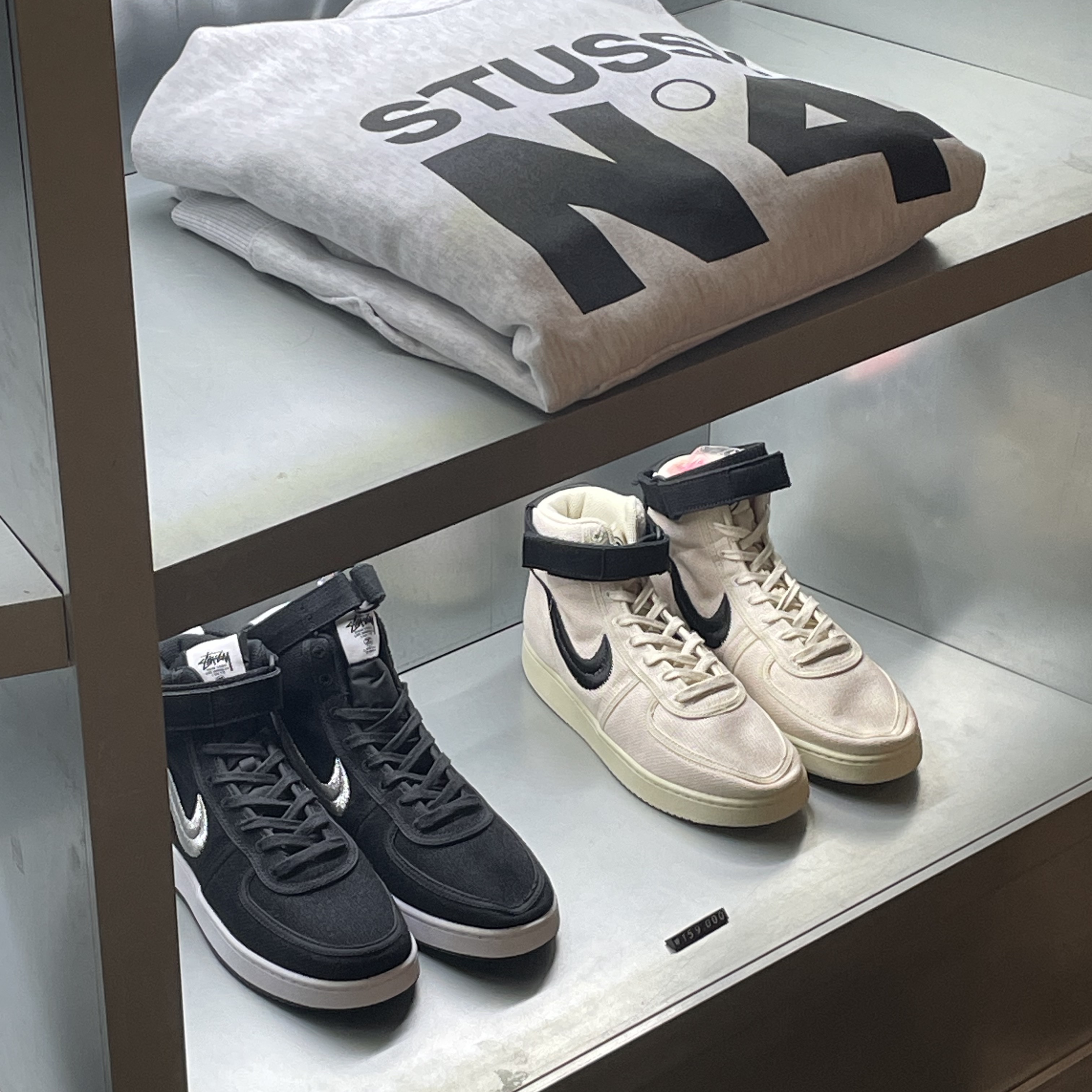 Nike x Stussy Vandal High Fossil, Nike x Stussy Vandal High Black 착용 스타일