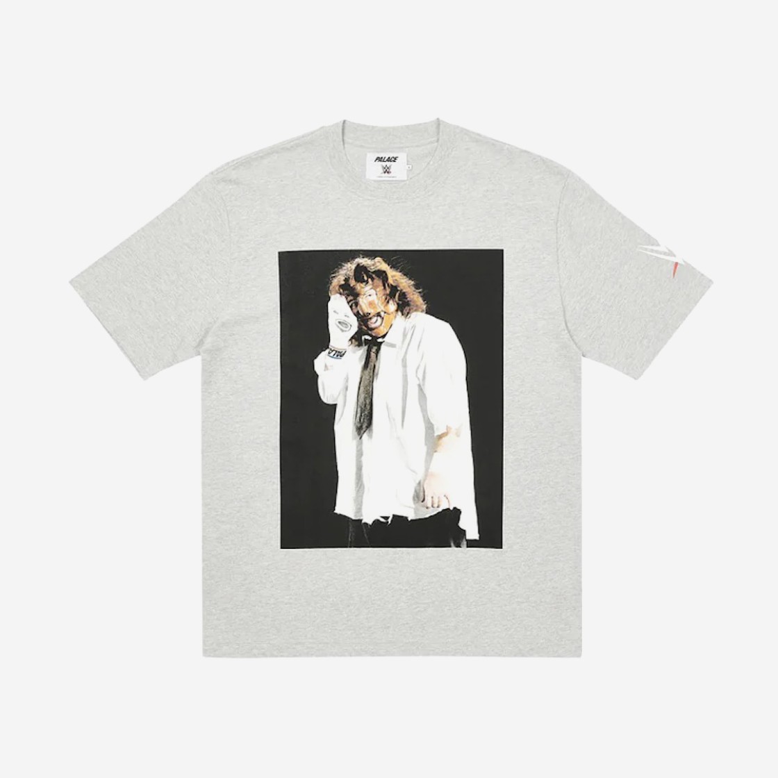 Palace x WWE Mankind Sock T-Shirt Grey Marl - 23SS 상세 이미지 1