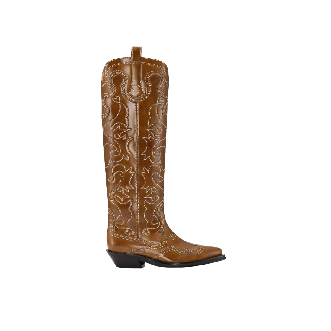 가니 자수 웨스턴 부츠 타이거즈 아이(Ganni Embroidered Western Boots Tiger's Eye) - 1