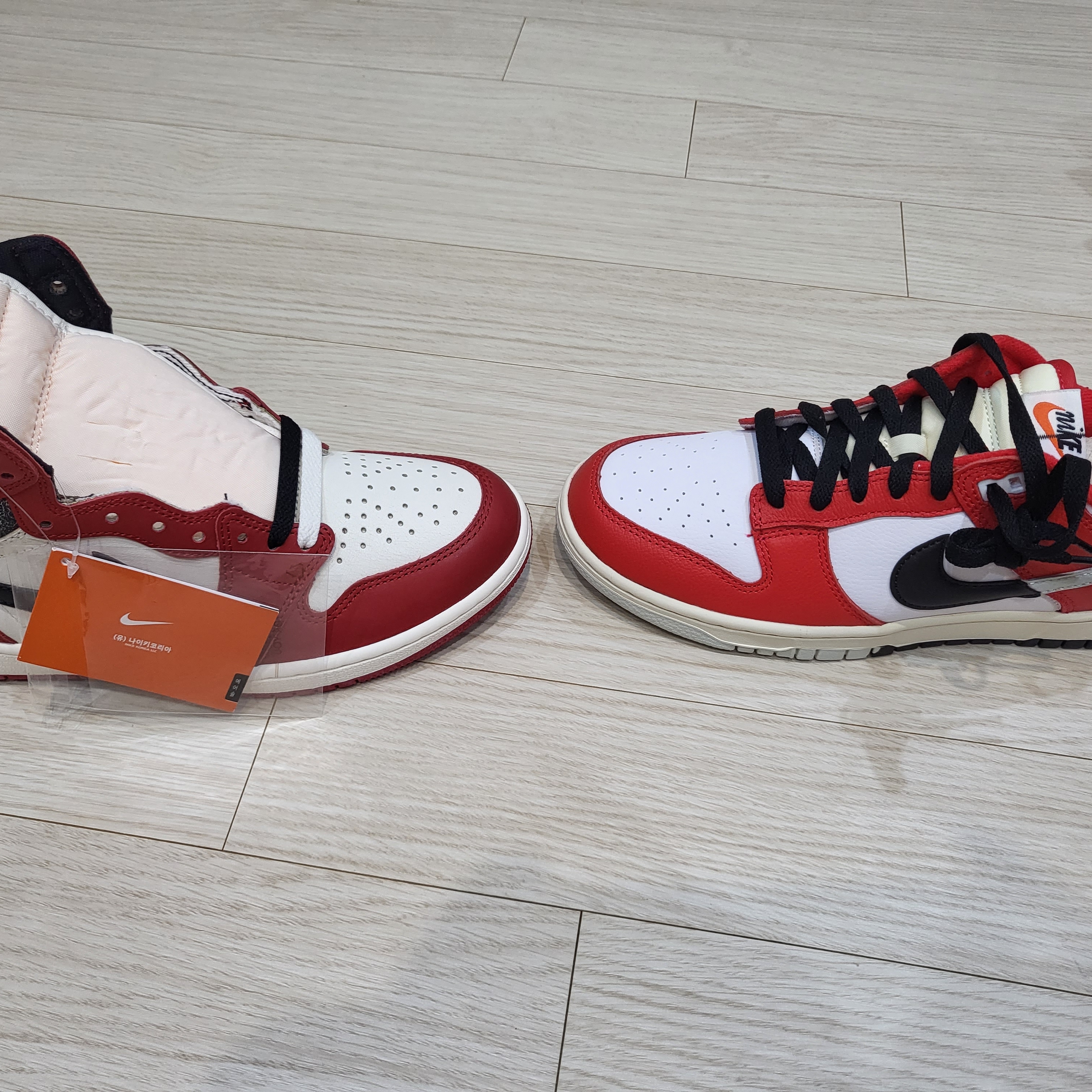 Nike Dunk Low Retro PRM University Red Black 착용 스타일