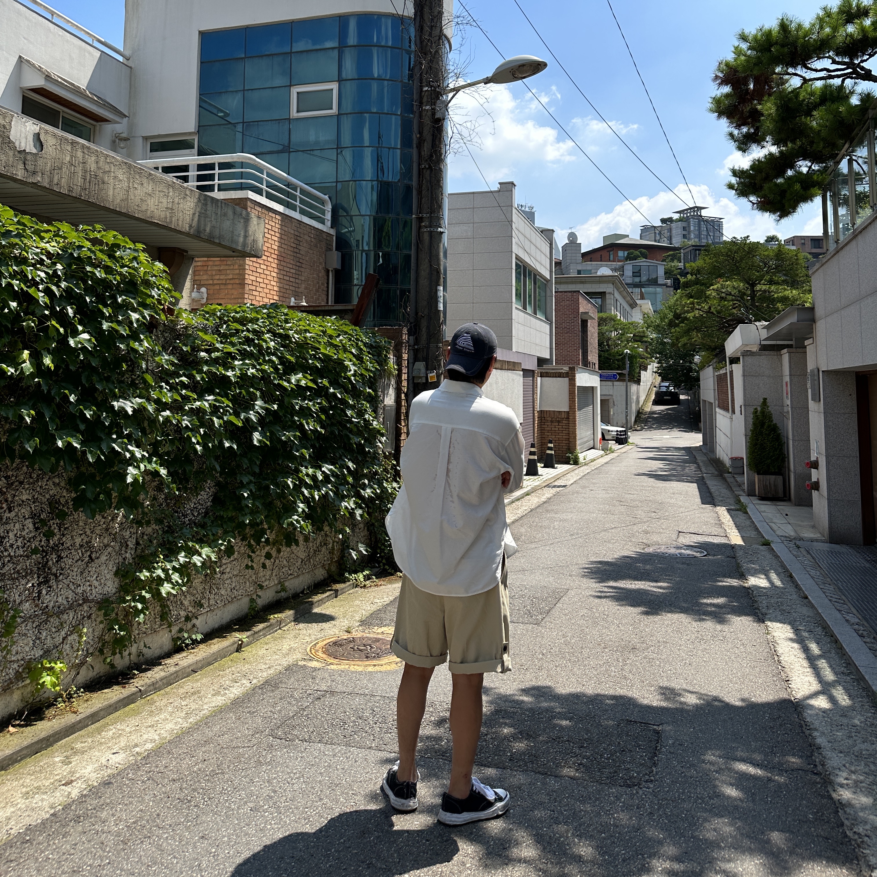 Maison Mihara Yasuhiro Peterson OG Sole Canvas Low Sneakers Black 착용 스타일