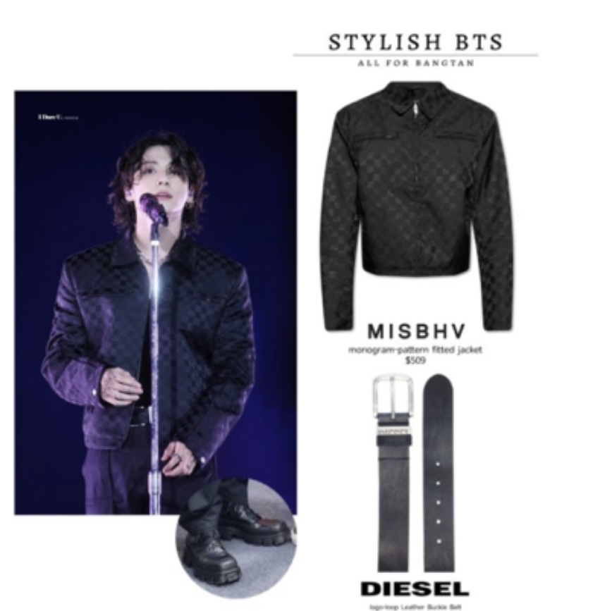 Diesel B-Visible Leather Belt Black 착용 스타일