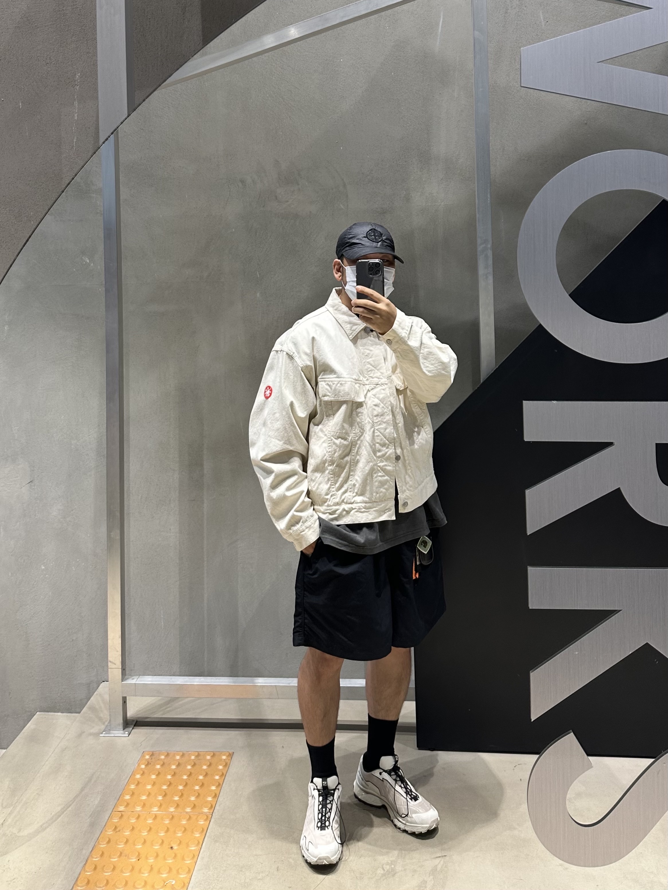 Stone Island 99598 Reflective Grid On Lamy Cap Pewter Grey - 21SS, Salomon XT-Slate ADV Vanila Rainy Day 착용 스타일