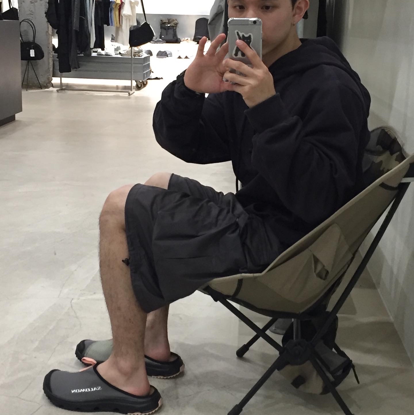 Salomon RX Slide 3.0 Pewter 착용 스타일