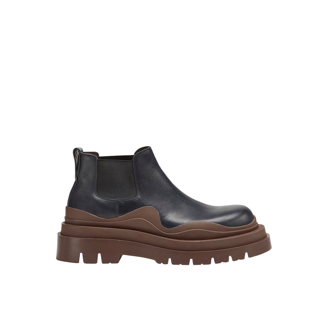 보테가 베네타 타이어 앵클 첼시 부츠 블랙 브라운(Bottega Veneta Tire Ankle Chelsea Boot Black Brown) - 1