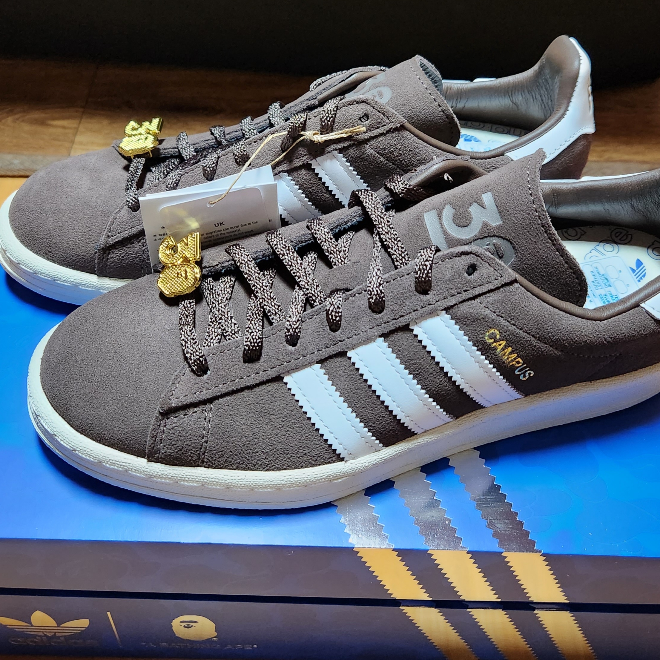 Adidas x BAPE Campus 80s Brown 착용 스타일 - 2