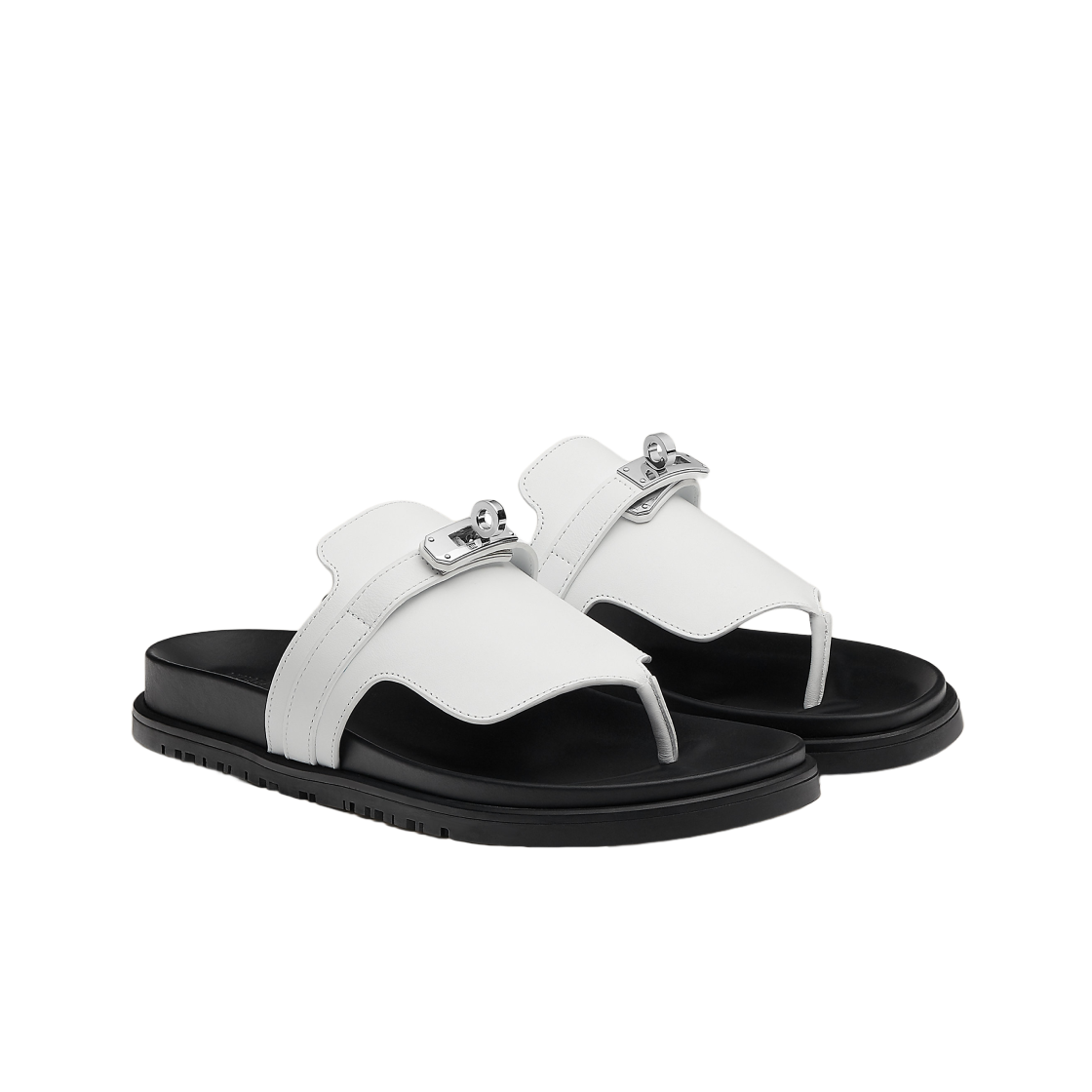 (W) 에르메스 엠파이어 샌들 카프스킨 & 팔라듐 하드웨어 블랑((W) Hermes Empire Sandal Calfskin & Palladium Blanc) - 2