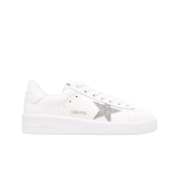 (W) Golden Goose Purestar Silver White Heel Tab Sneakers