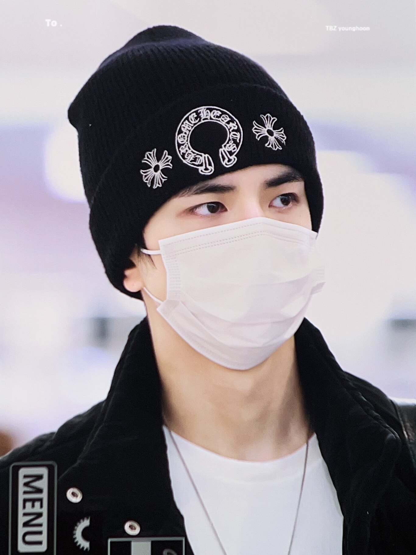 Chrome Hearts Horseshoe Beanie Black 착용 스타일 - 2
