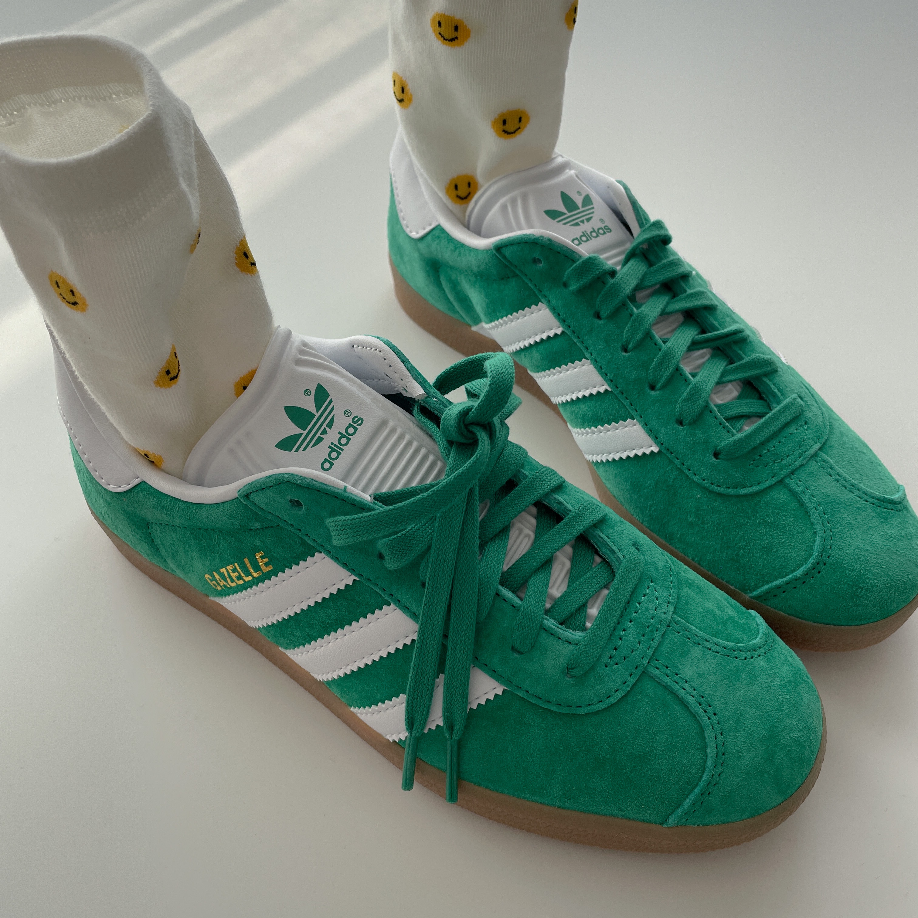 Adidas Gazelle Court Green Cloud White 착용 스타일 - 1