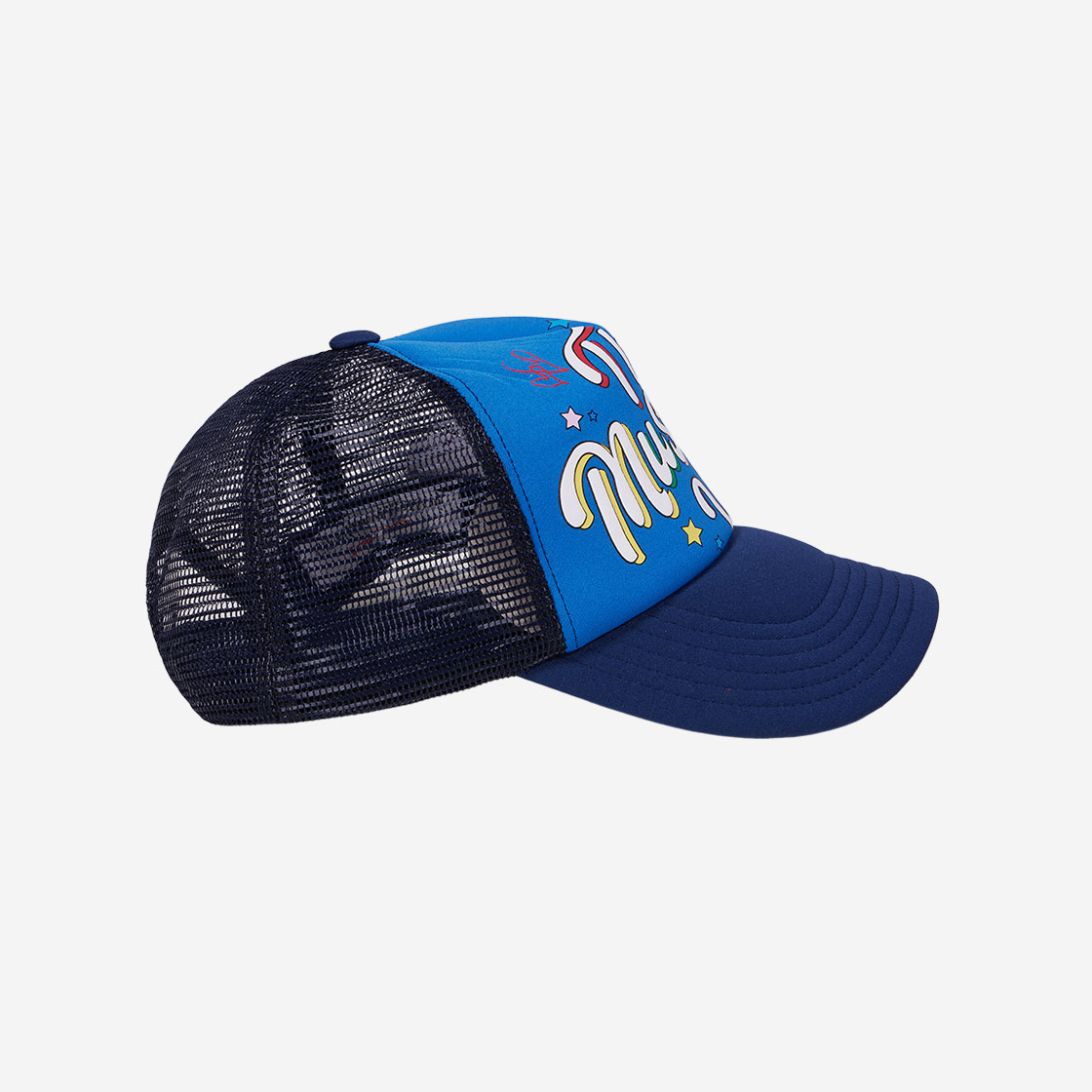 ★THE MUSEUM VISITOR★ PARTY LOGO MESH CAP BLUE 09691 더뮤지엄비지터 파티 로고 메시캡 블루 | The Museum Visitor