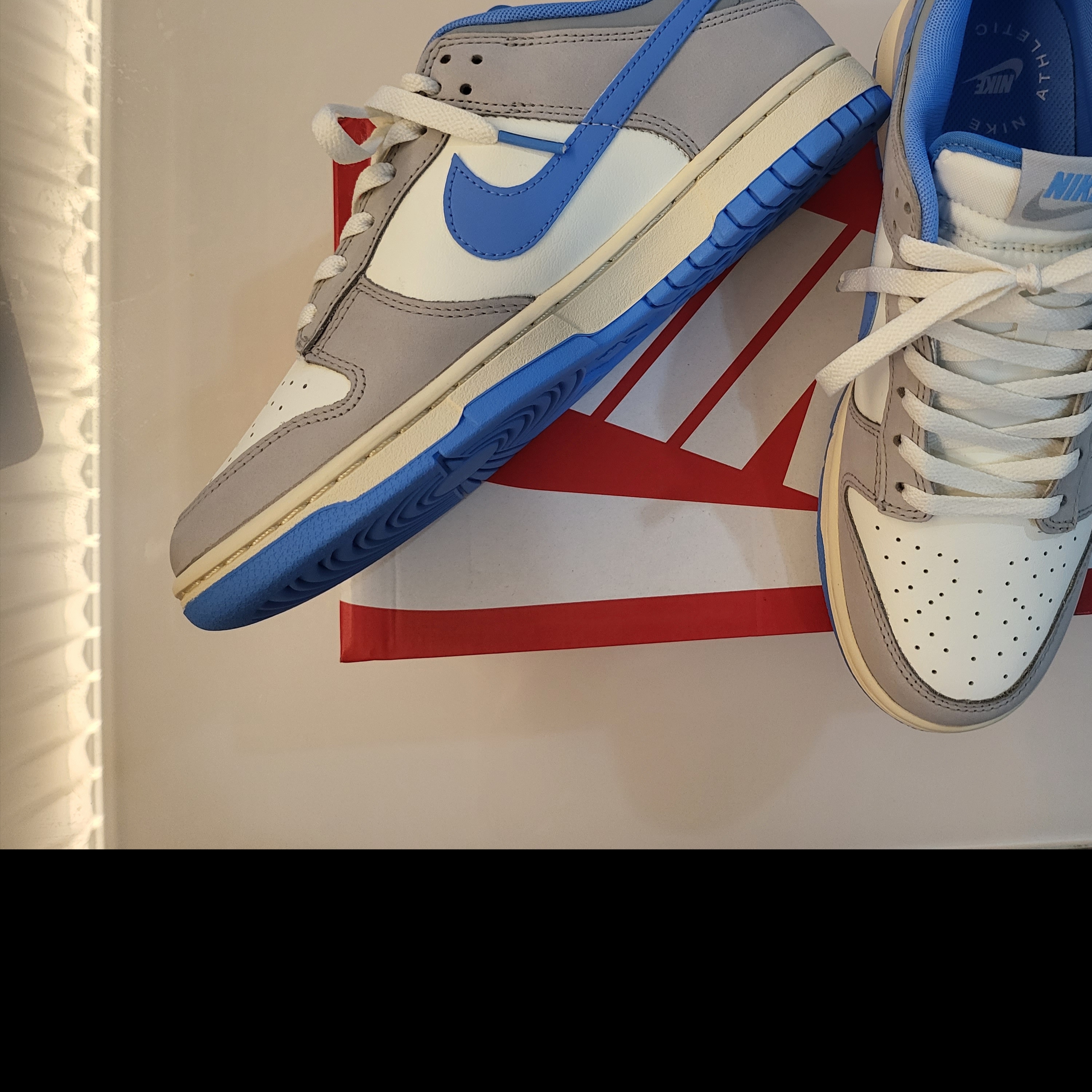 Nike Dunk Low Sail University Blue, Supreme Cordura Ripstop S Logo 6-Panel Royal - 23SS 착용 스타일 - 3