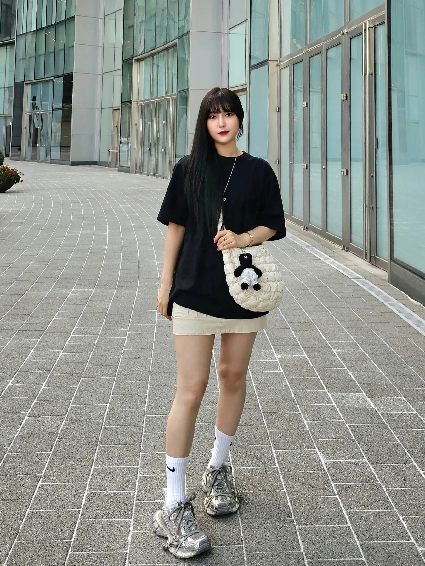 (W) Balenciaga 3XL Sneakers Light Beige, Balenciaga 3XL Sneakers Light Beige μ°©μ© μ€νμΌ - 1