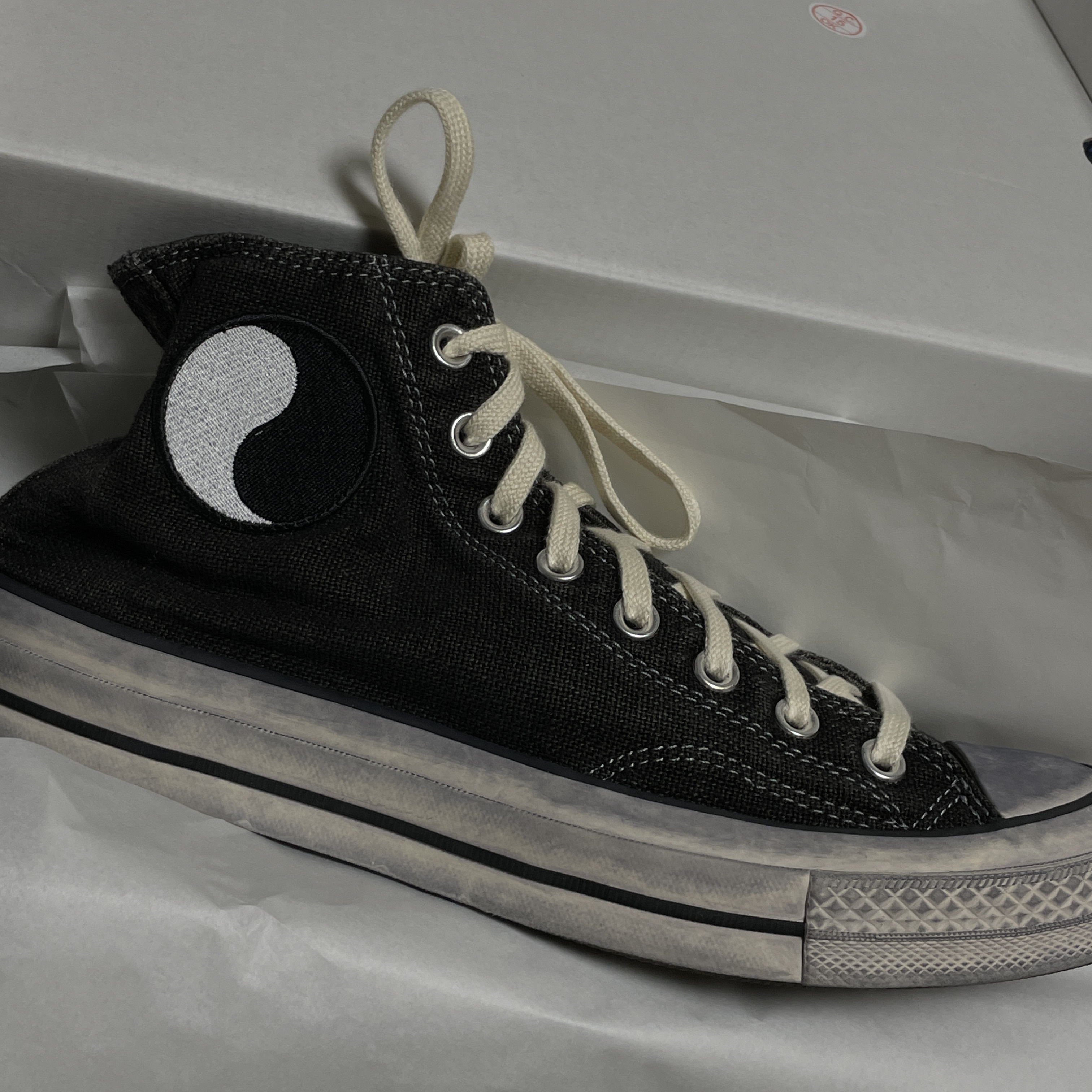 Converse x Stussy x Our Legacy Work Shop Chuck 70 High Pigeon Grey 착용 스타일