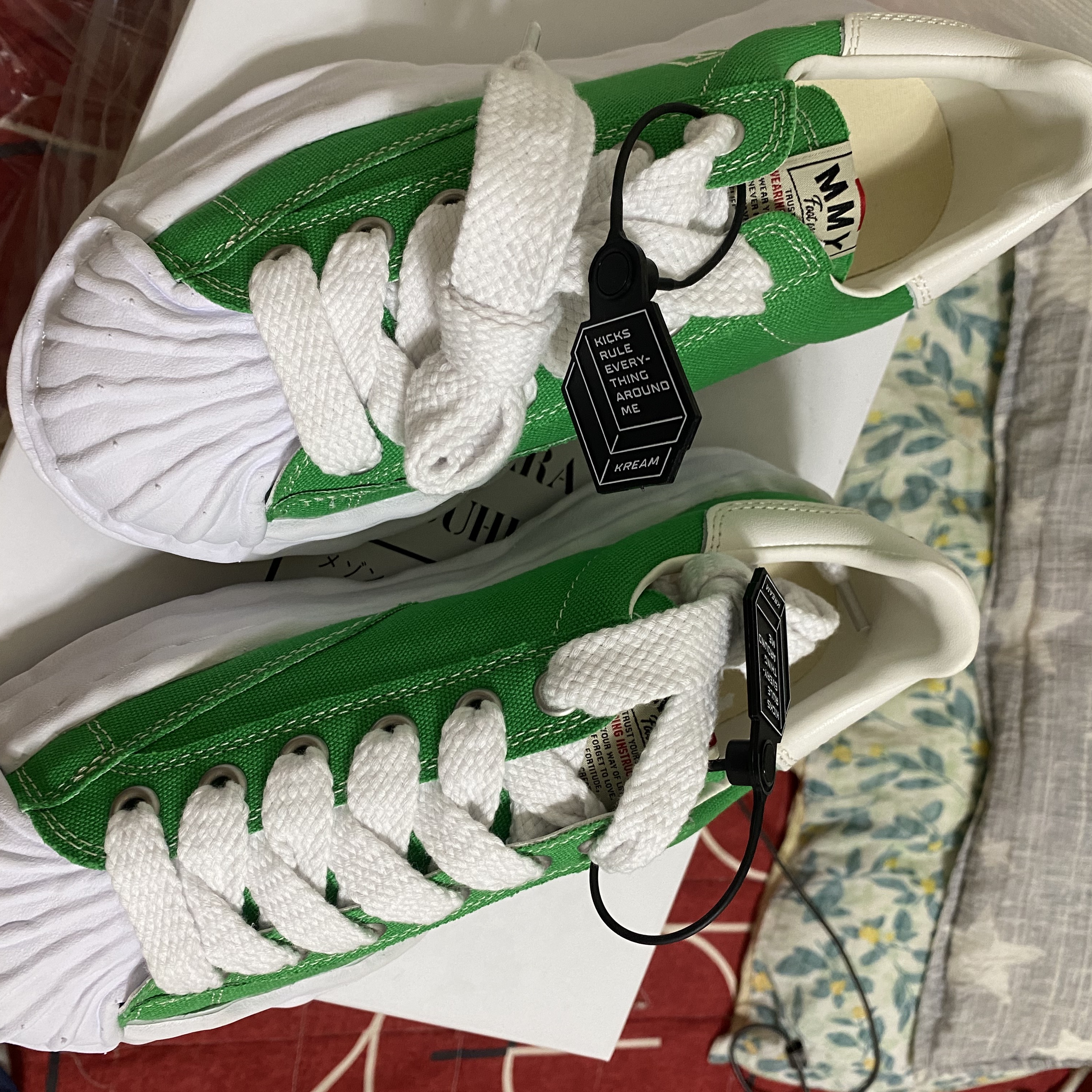Maison Mihara Yasuhiro Blakey OG Sole Canvas Low-top Sneakers Green 착용 스타일 - 1