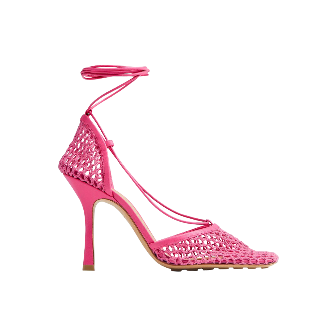 (W) 보테가 베네타 스트레치 레이스업 샌들 아젤레아((W) Bottega Veneta Stretch Lace-Up Sandal Azalea) - 1