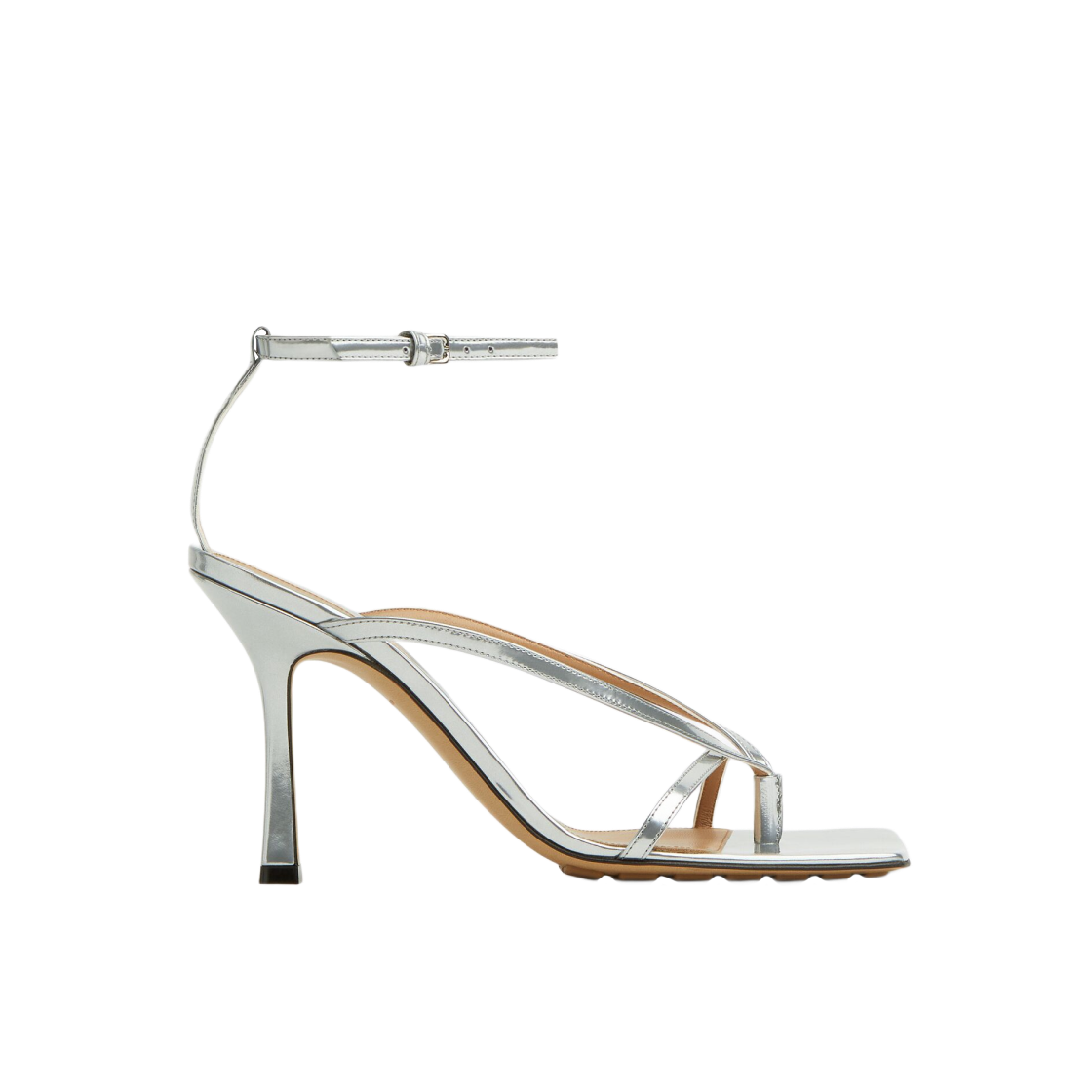 (W) Bottega Veneta Stretch Strap Sandal Silver 상세 이미지 1