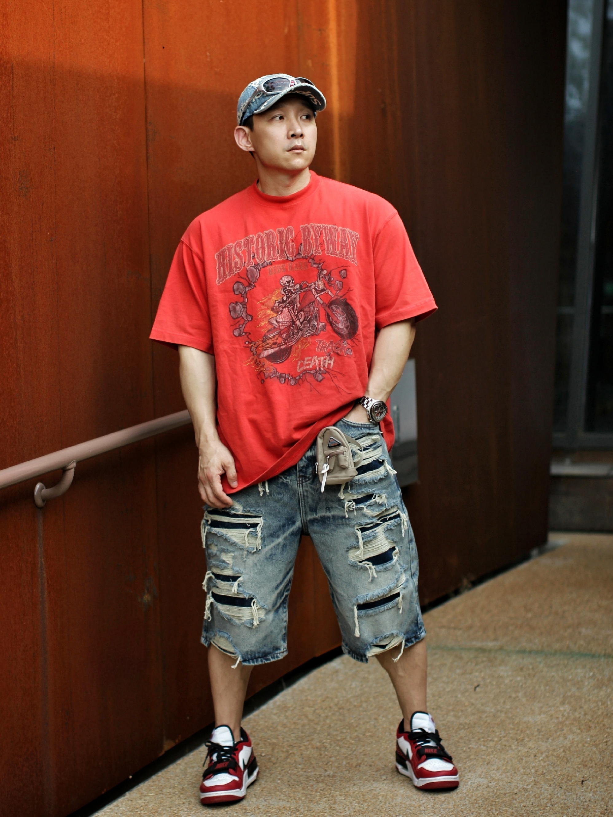 Jordan Legacy 312 Low Chicago 2022, Supreme Frayed Logos Denim Camp Cap Blue - 21SS 착용 스타일 - 2