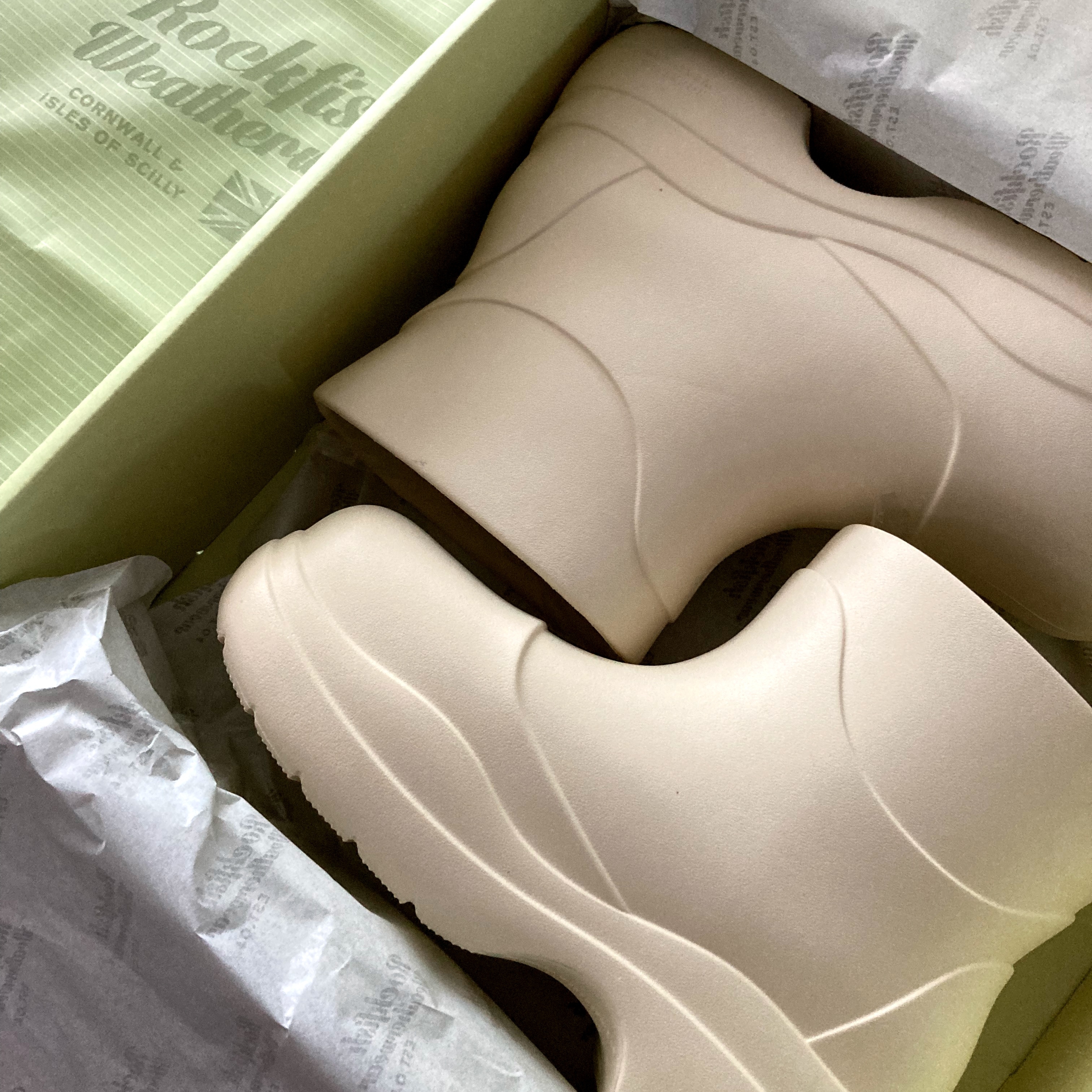 (W) Rockfishweatherwear Hayden Boots Cream 착용 스타일