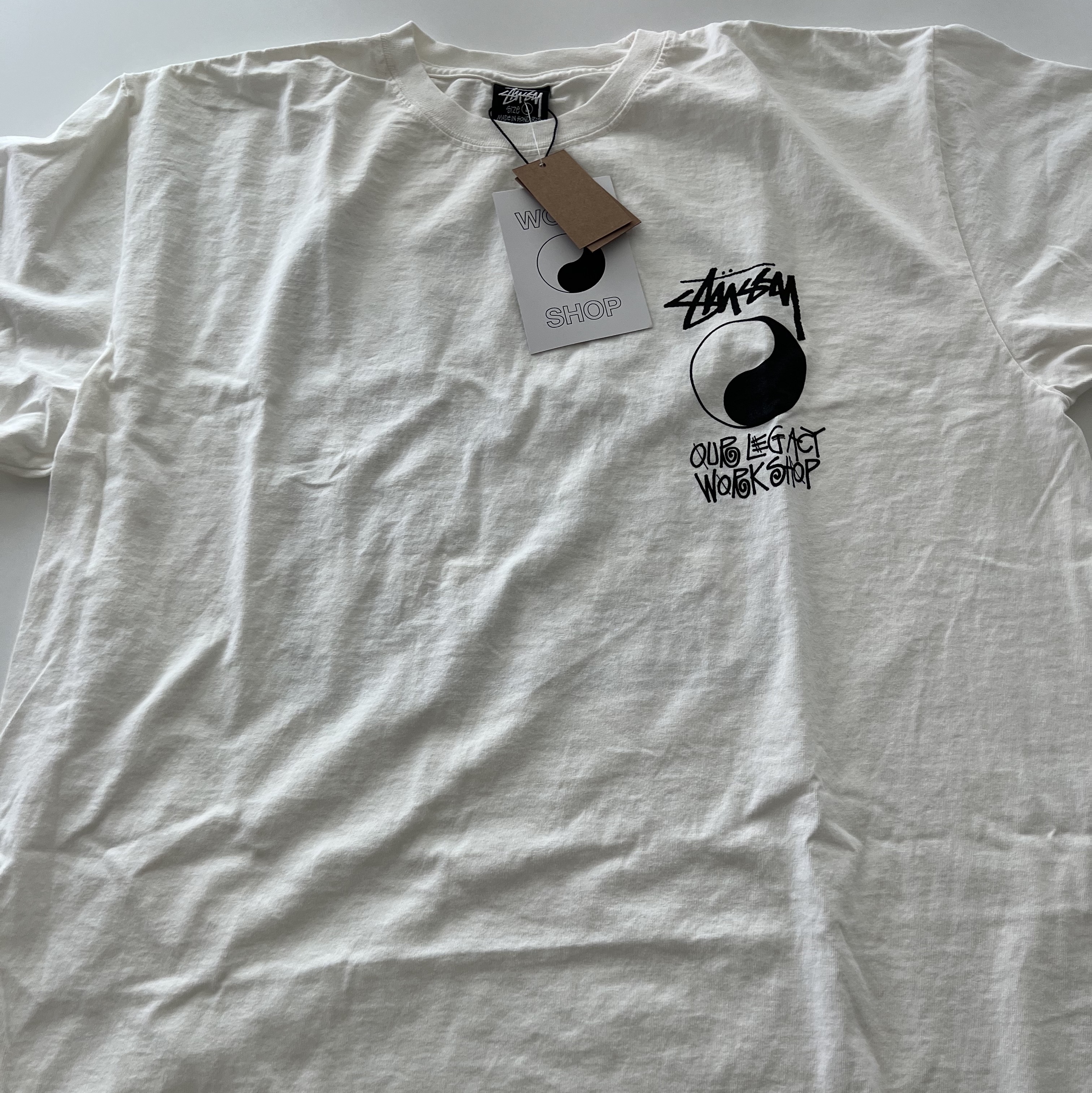 Stussy x Our Legacy Frame Pigment Dyed T-Shirt Natural 착용 스타일 - 2