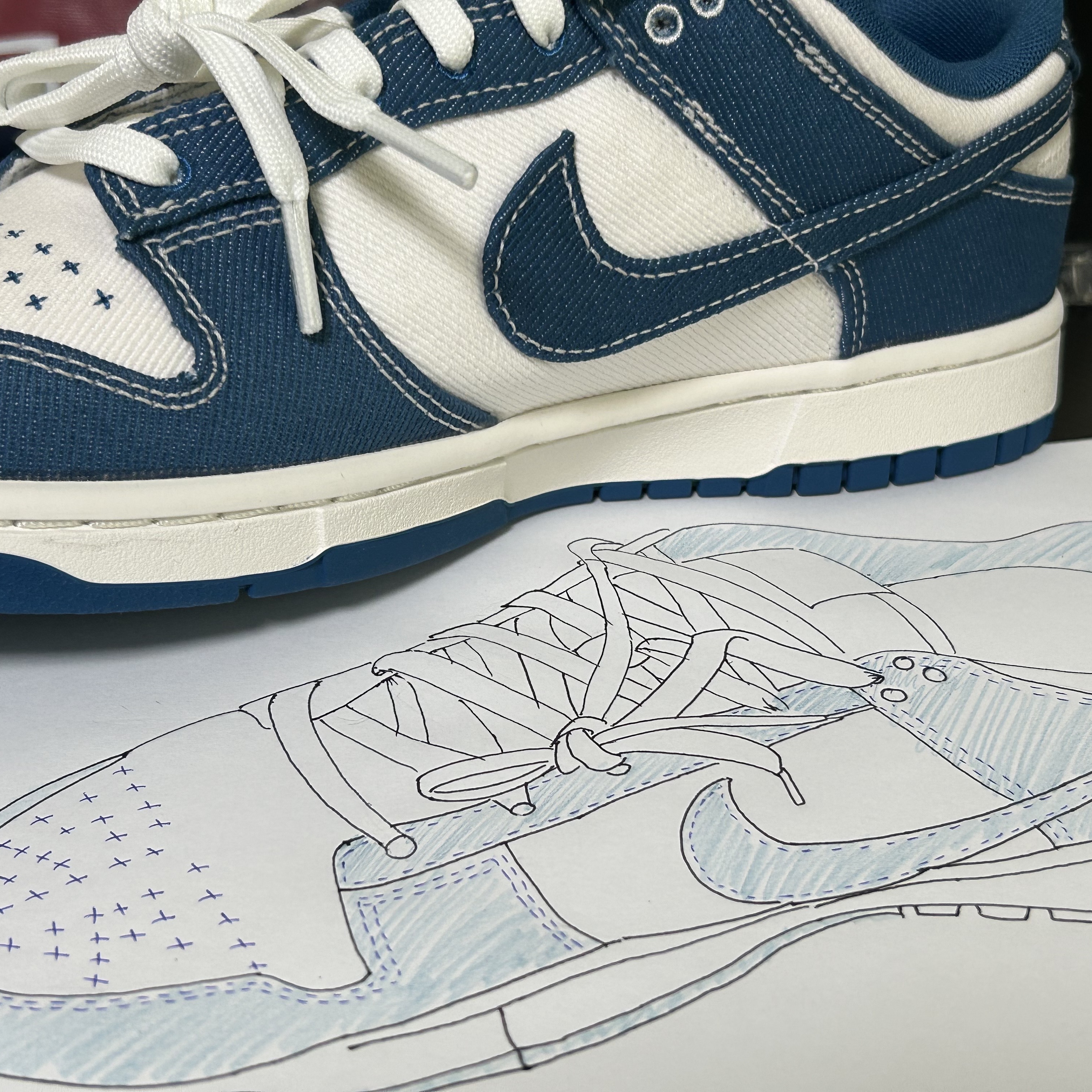 Nike Dunk Low Retro SE Industrial Blue 착용 스타일