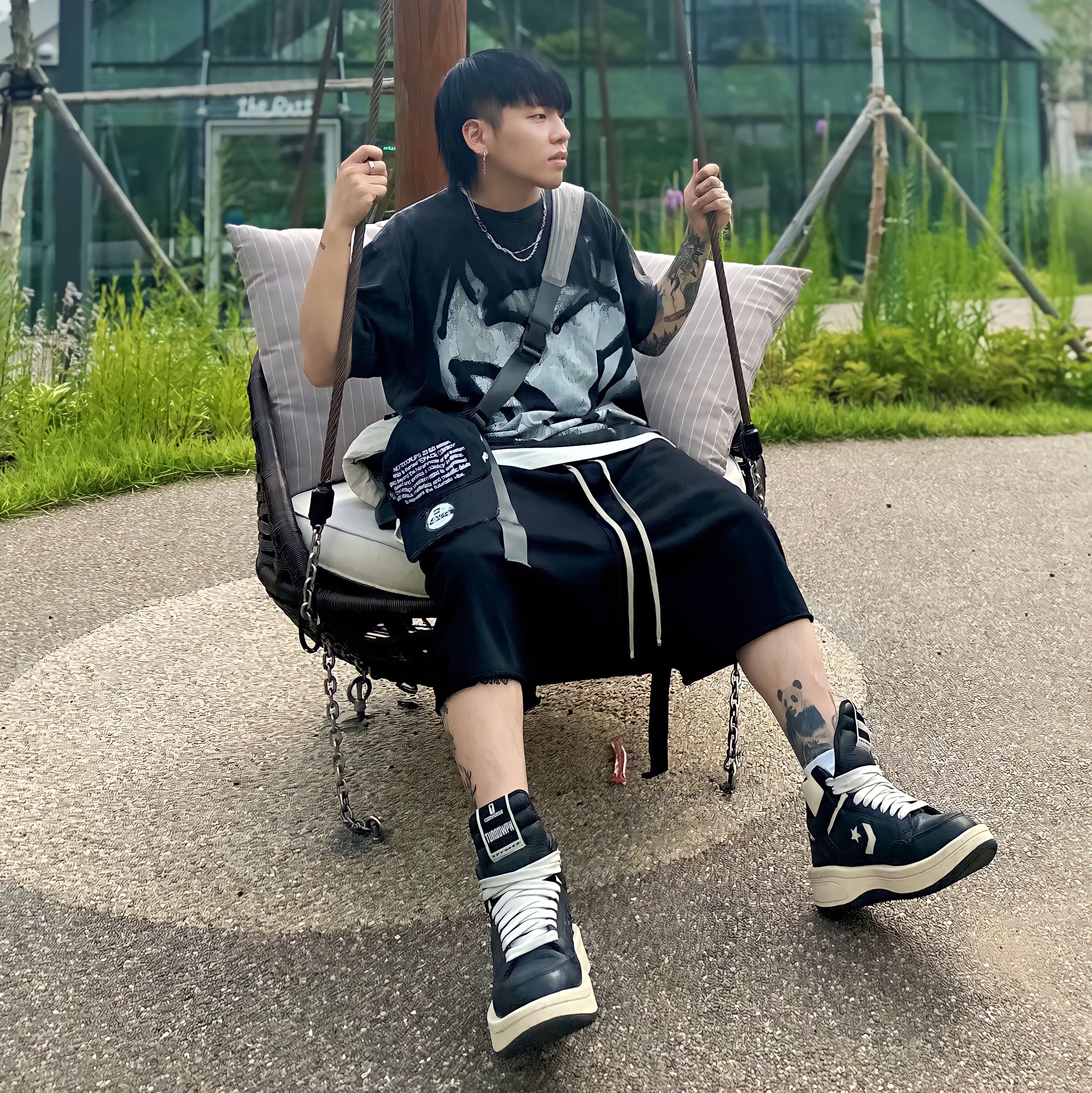 Converse x Drkshdw Turbowpn Black Cream 착용 스타일 - 1