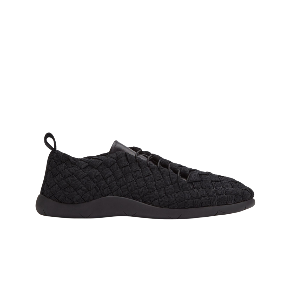 보테가 베네타 인트레치아토 레이스업 플랫 스니커즈 블랙(Bottega Veneta Intrecciato Lace-Up Plat Sneaker Black)
