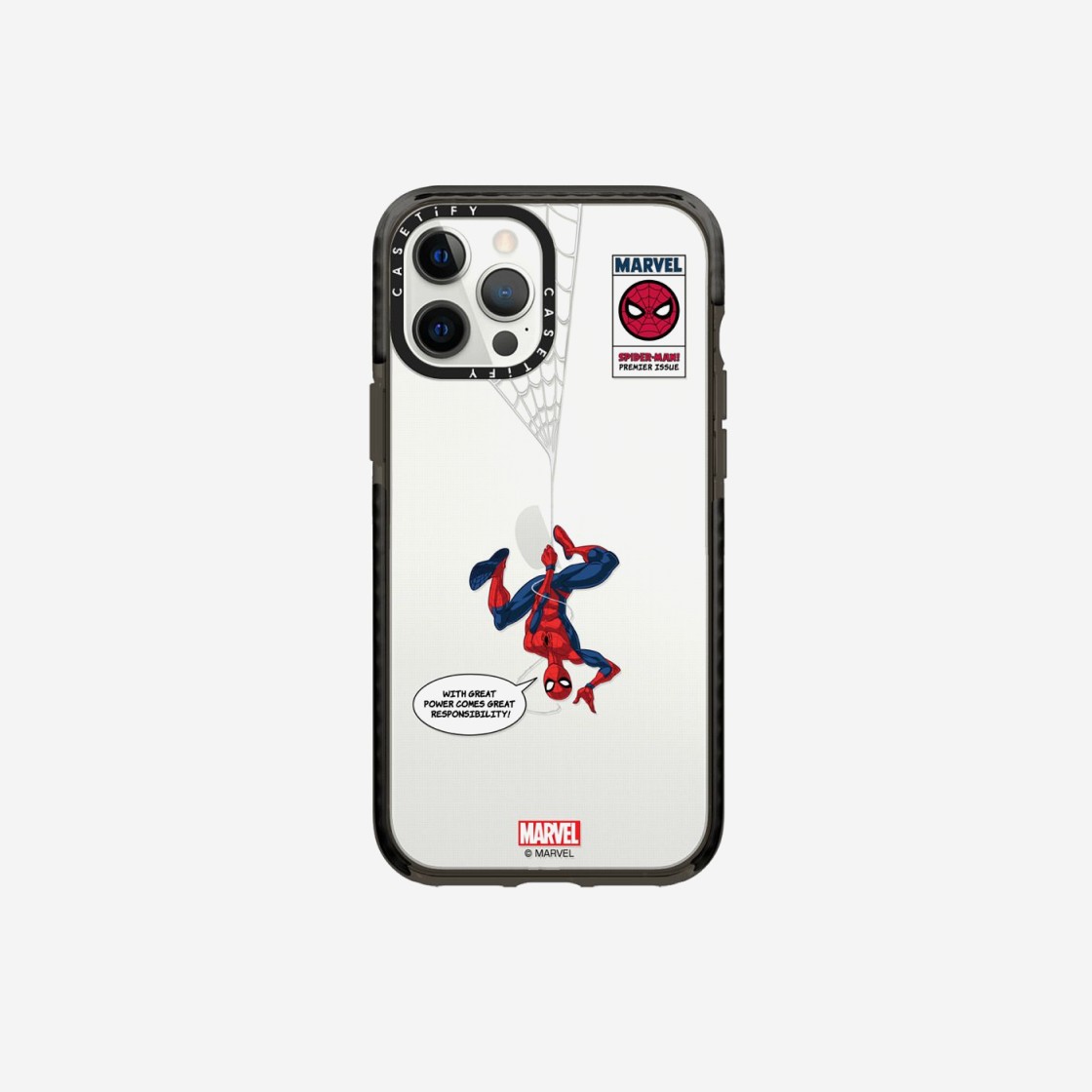 Casetify x Marvel iPhone Spider-Man Hanging Impact Case Clear Glossy Black 상세 이미지 1