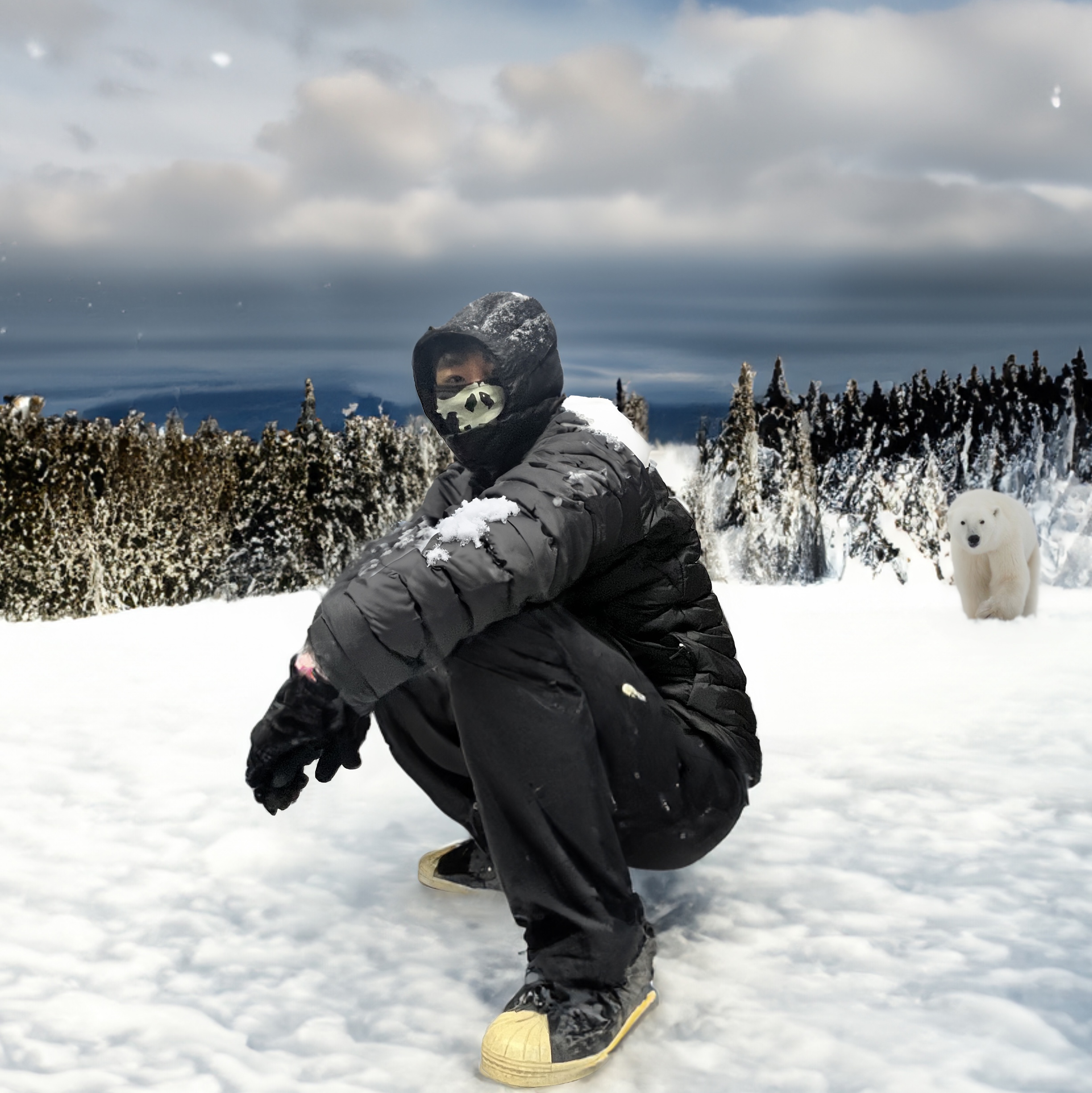 Arc'teryx Cerium Hoody Black, Adidas x Neighborhood Superstar 80s Core Black 착용 스타일 - 2