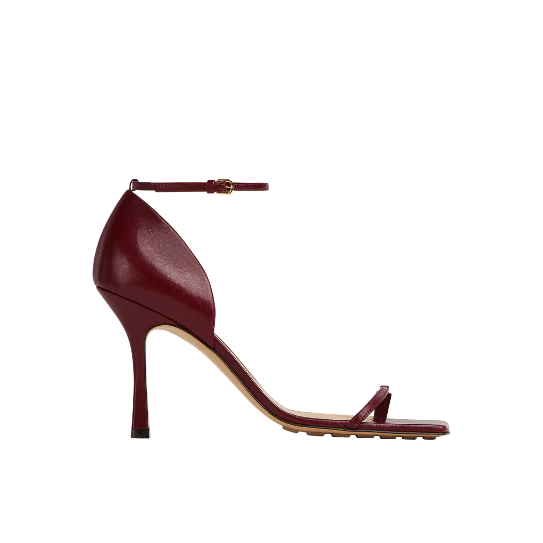 (W) 보테가 베네타 스트레치 스트랩 샌들 멀롯((W) Bottega Veneta Stretch Strap Sandal Merlot) - 1