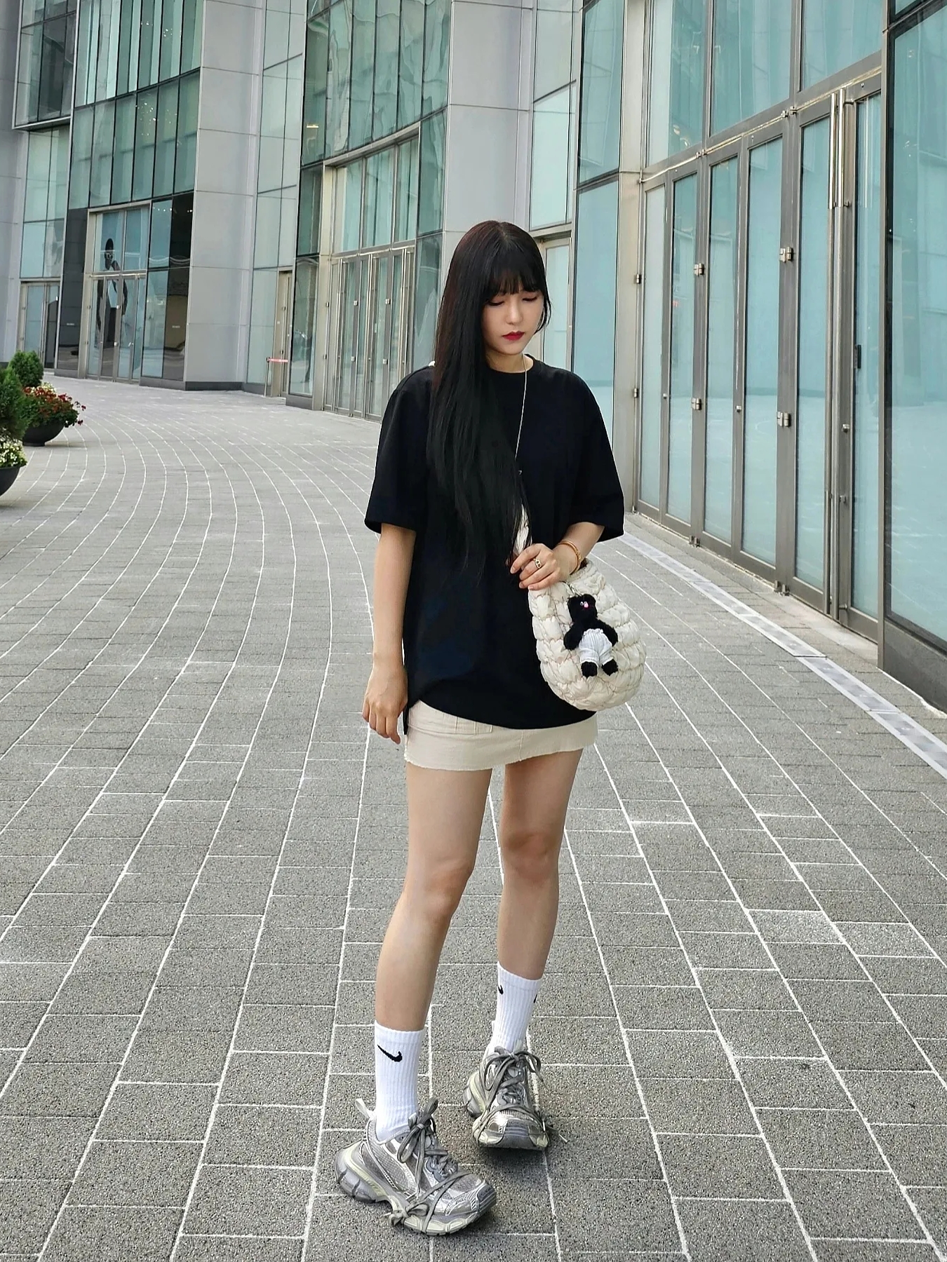 (W) Balenciaga 3XL Sneakers Light Beige, Balenciaga 3XL Sneakers Light Beige μ°©μ© μ€νμΌ - 2
