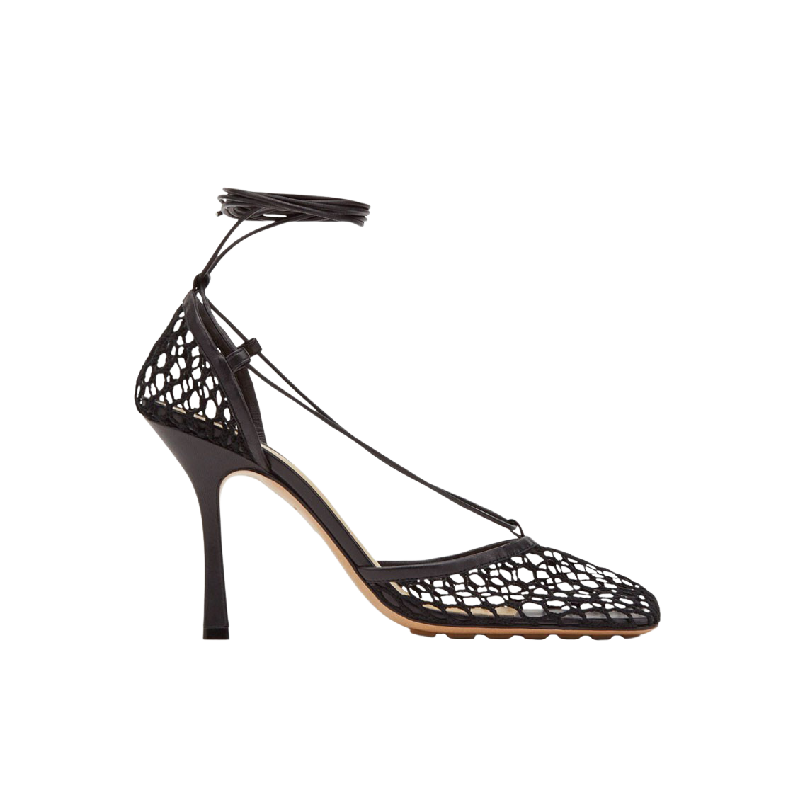 (W) 보테가 베네타 스트레치 레이스업 샌들 블랙((W) Bottega Veneta Stretch Lace-Up Sandal Black) - 1