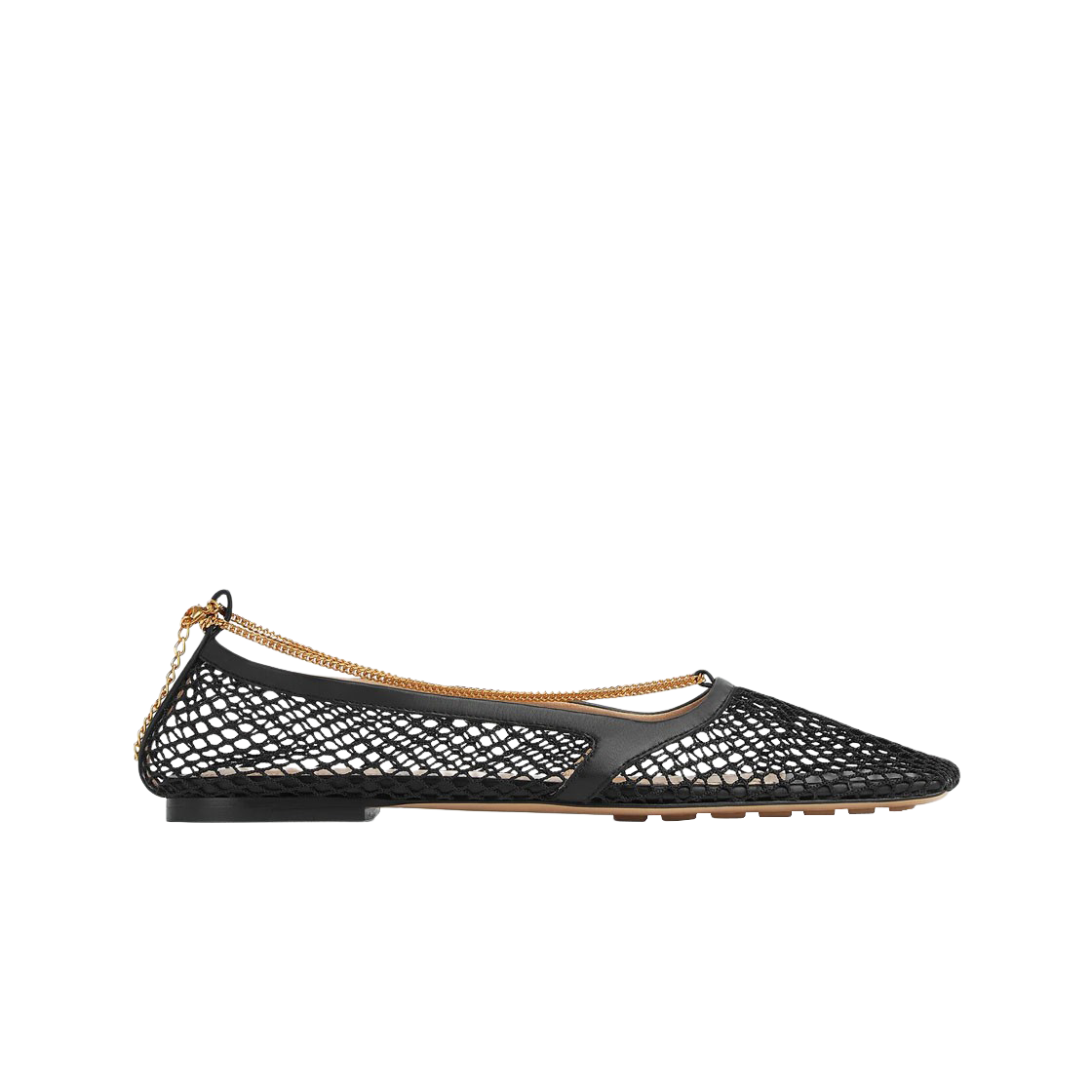 (W) 보테가 베네타 스트레치 발레리나 플랫 블랙((W) Bottega Veneta Stretch Ballerina Flat Black) - 1