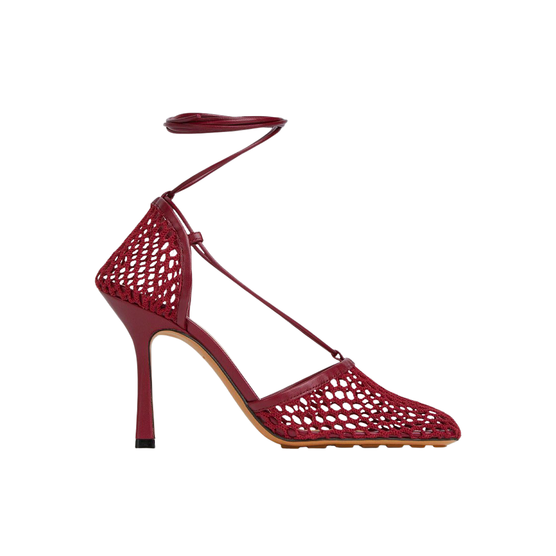 (W) Bottega Veneta Stretch Lace-Up Sandal Cherry 상세 이미지 1