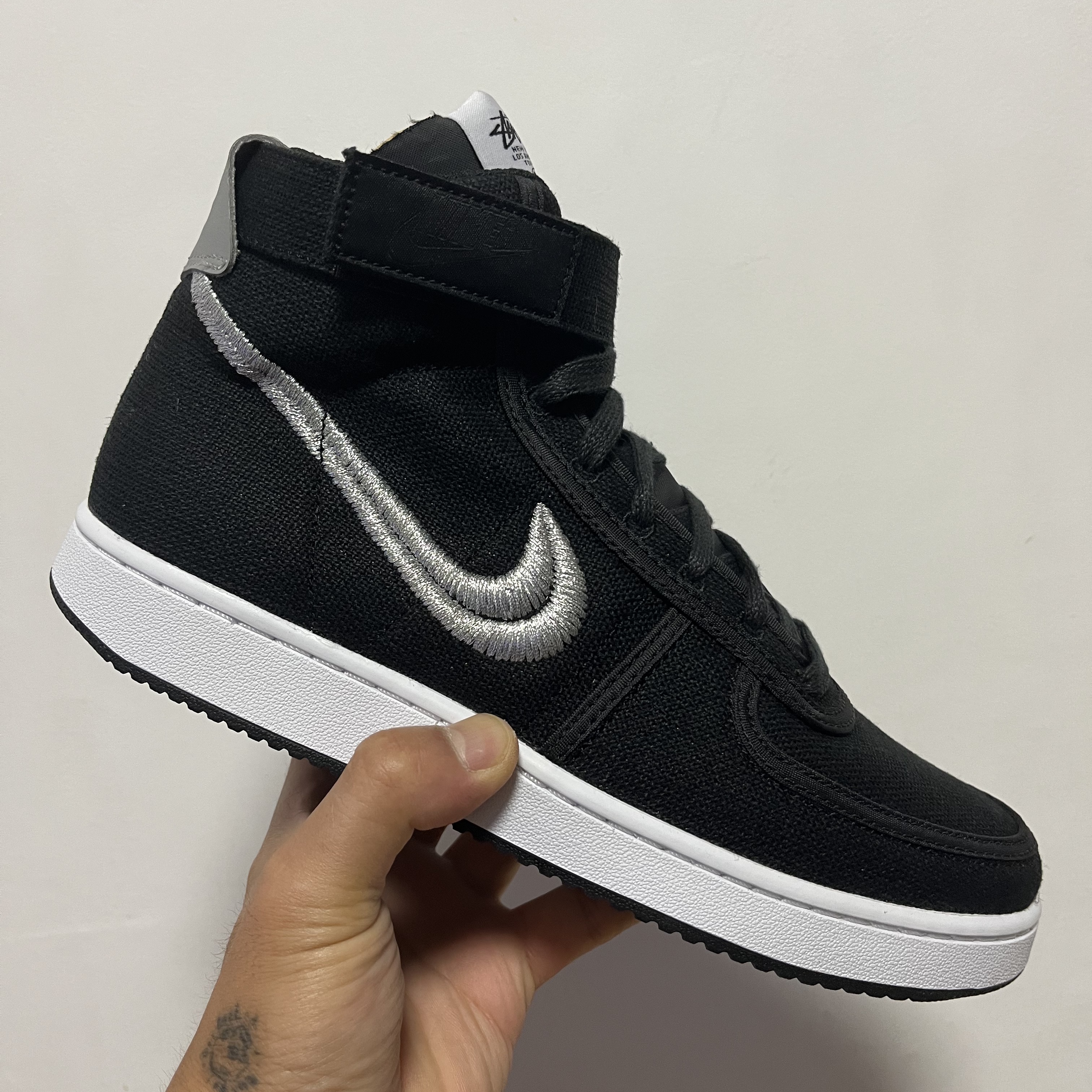 Nike x Stussy Vandal High Black 착용 스타일 - 1