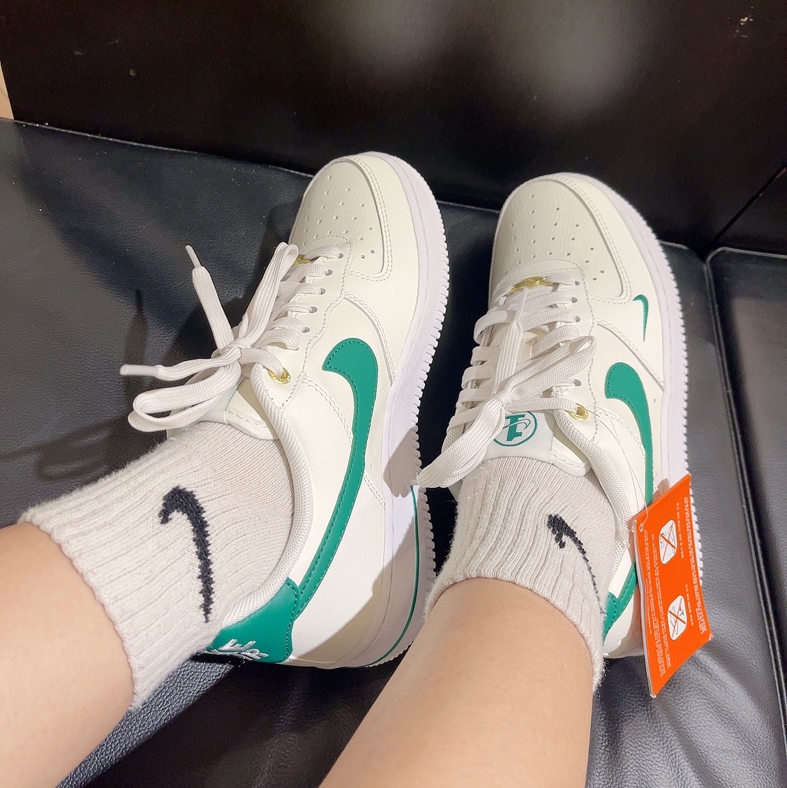 Nike Air Force 1 '07 LV8 40th Anniversary Join Forces Sail Malachite 착용 스타일 - 1