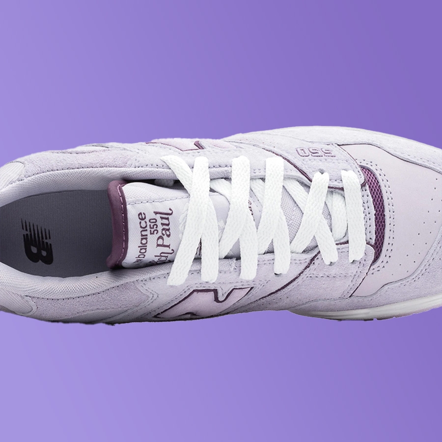 New Balance x Rich Paul 550 Grey Violet 착용 스타일 - 3