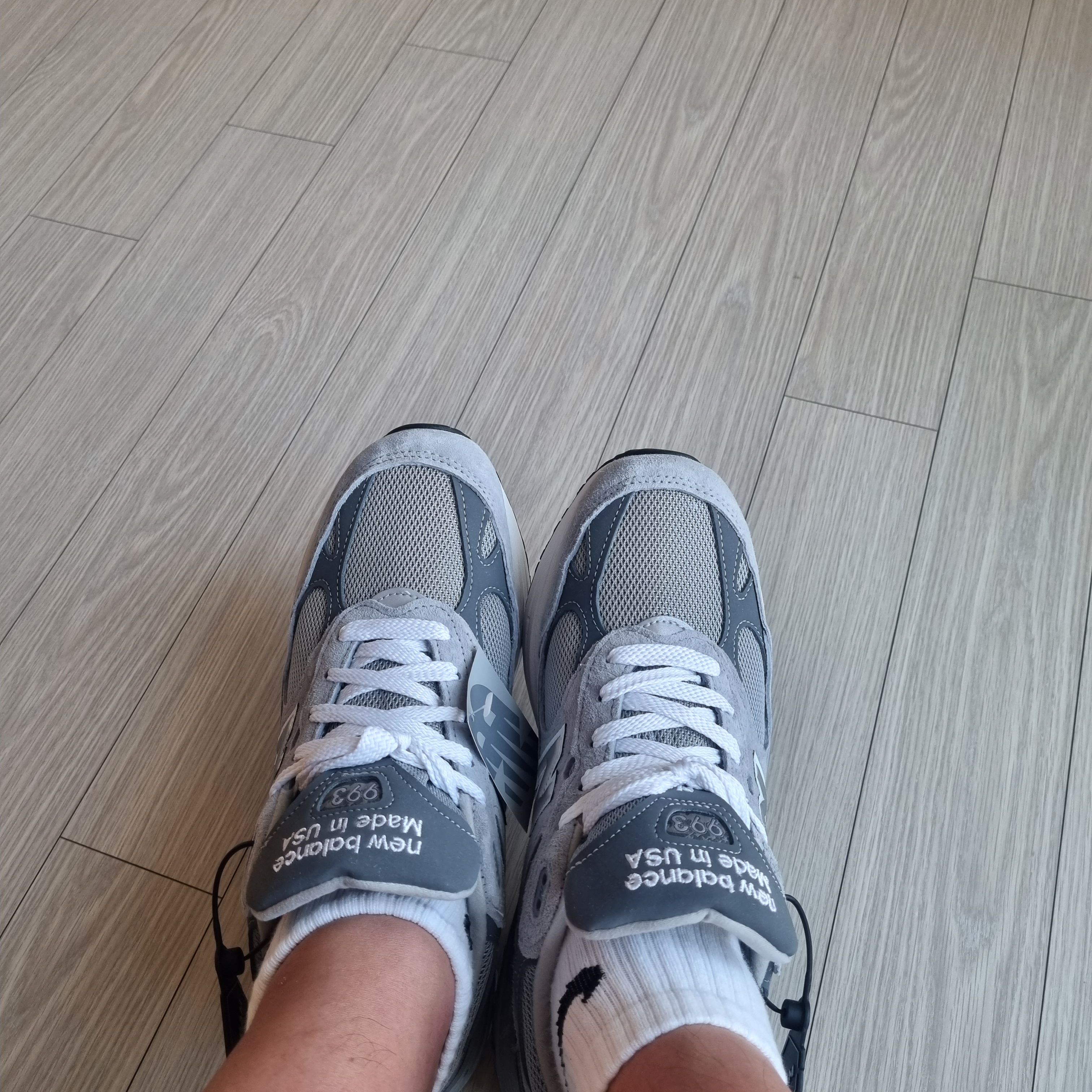 New Balance 993 Made in USA Grey - D Standard 착용 스타일 - 2