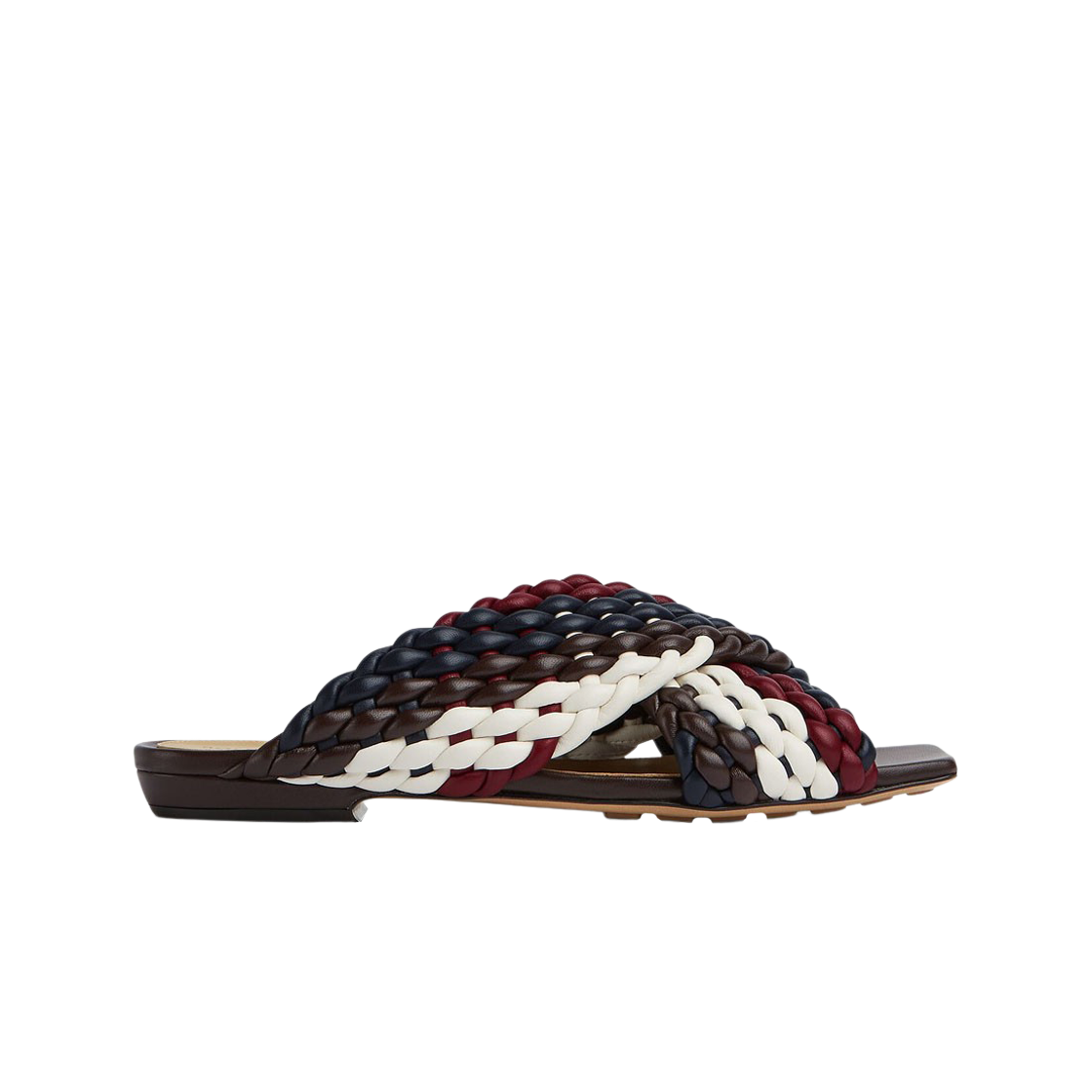 (W) 보테가 베네타 카날라초 플랫 샌들 스페이스 폰덴테 멀롯 화이트((W) Bottega Veneta Canalazzo Flat Sandal Space Fondant Merlot White) - 1