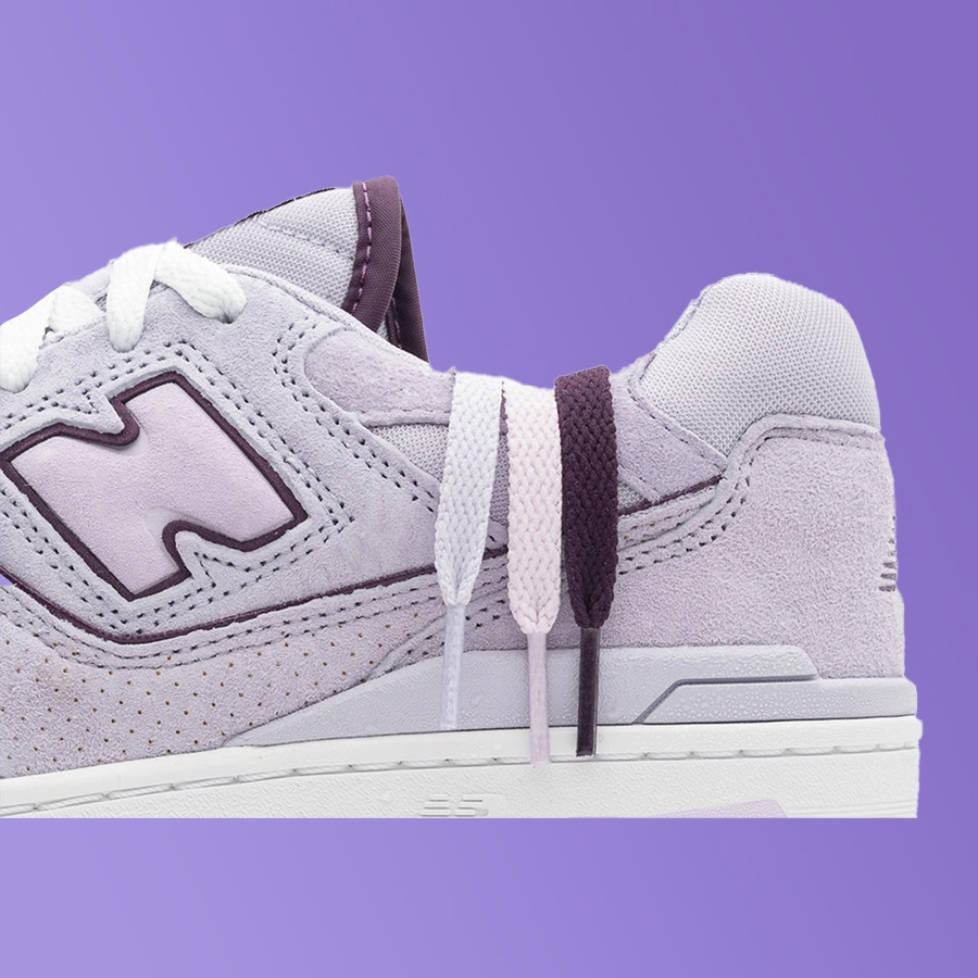 New Balance x Rich Paul 550 Grey Violet 착용 스타일 - 5