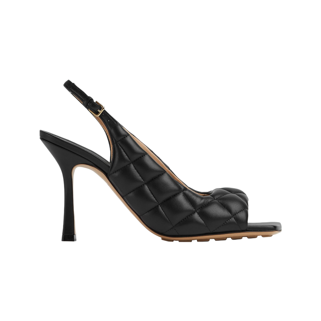 (W) 보테가 베네타 패딩 슬링백 샌들 블랙((W) Bottega Veneta Padded Slingback Sandal Black) - 1