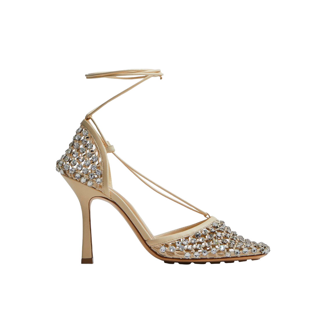 (W) 보테가 베네타 스파클 스트레치 레이스업 샌들 뜨왈((W) Bottega Veneta Sparkle Stretch Lace-Up Sandal Toile) - 1