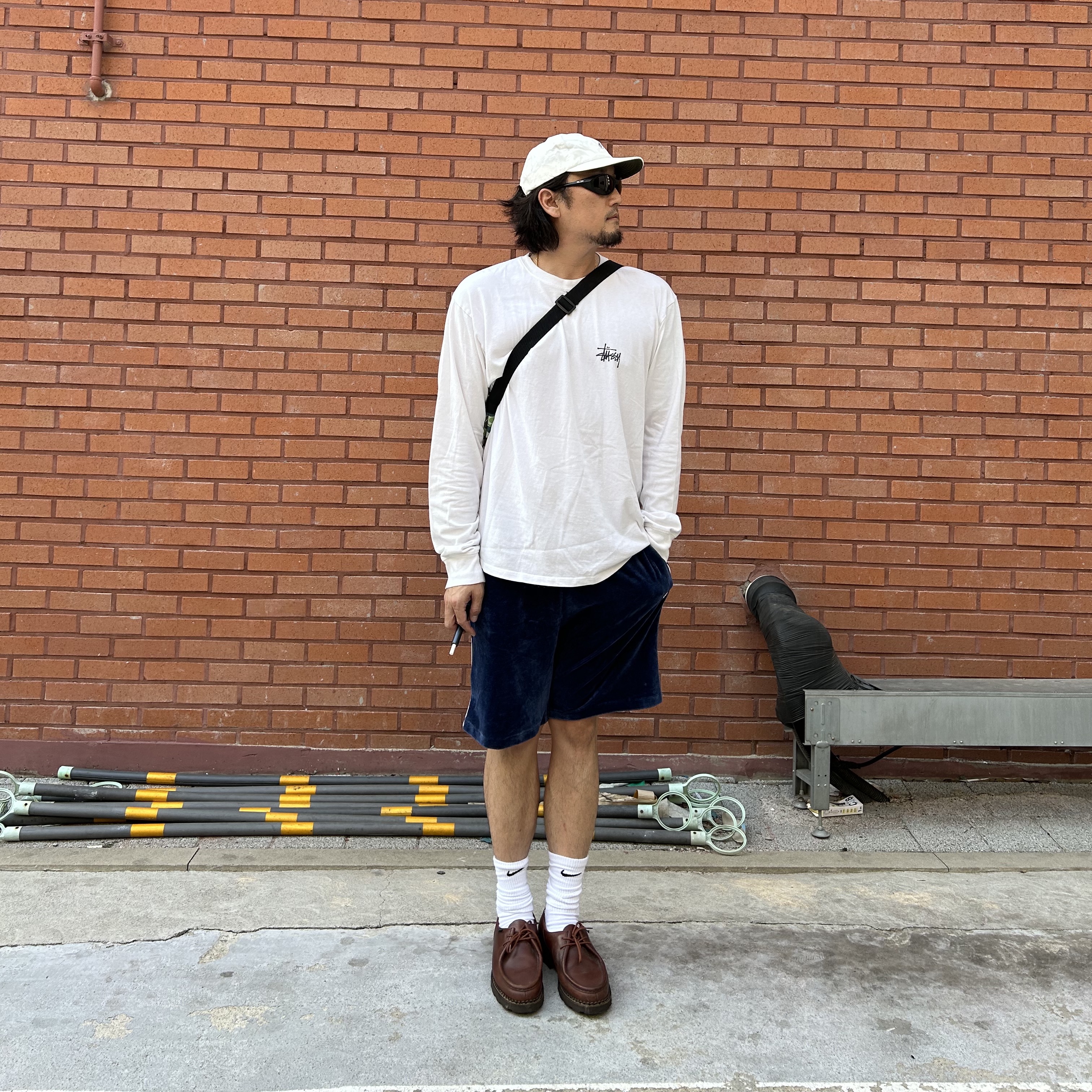 Paraboot Michael Lisse Marron, Nike x Stussy NRG Crew Socks White Black 착용 스타일