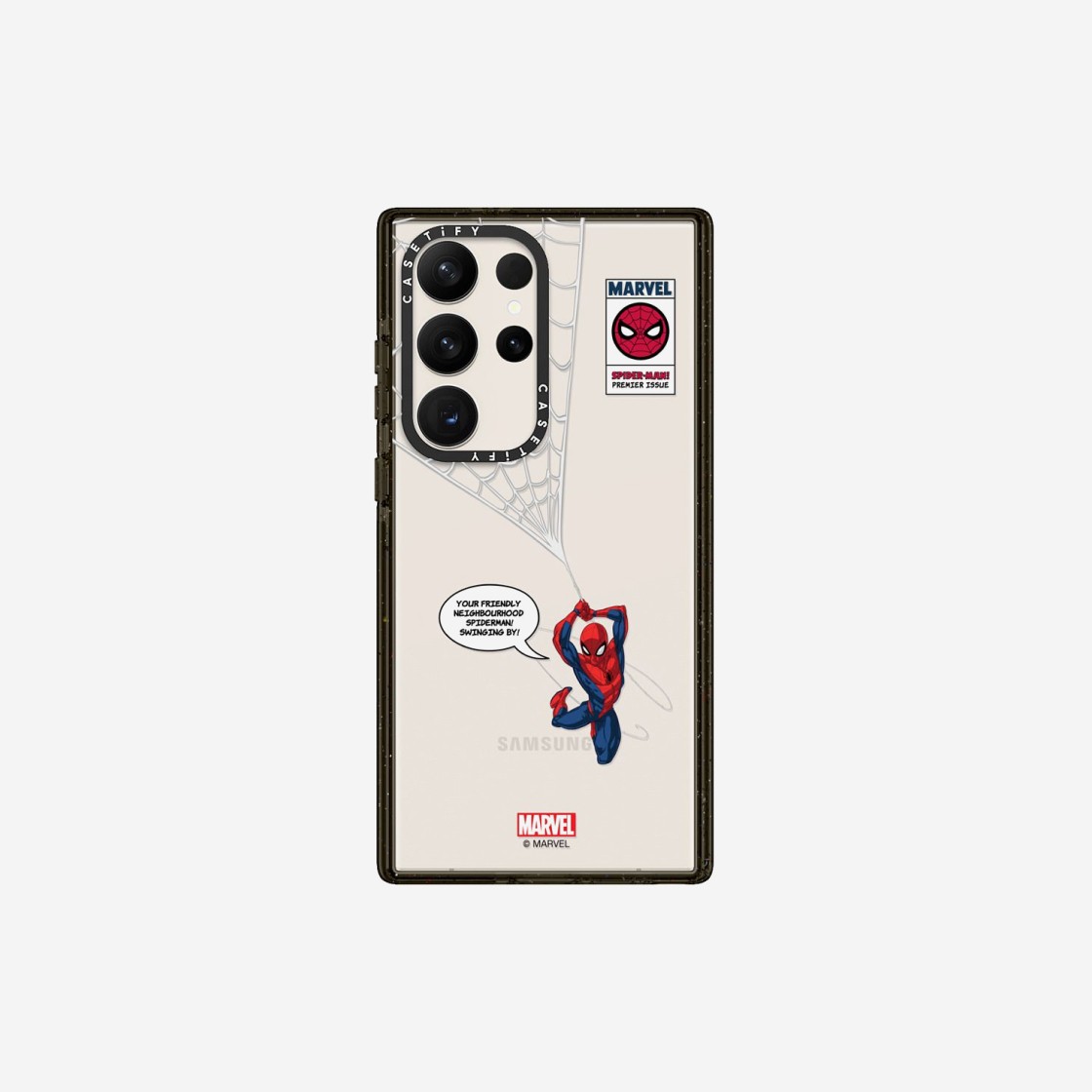 Casetify x Marvel Galaxy Spider-Man Swinging Impact Case Clear Black 상세 이미지 1