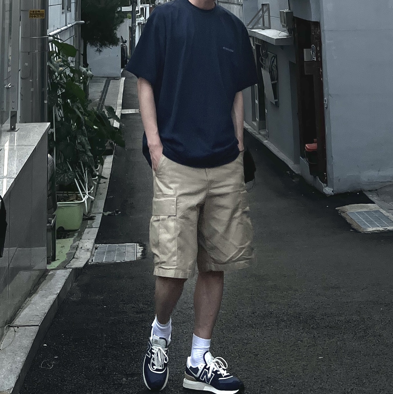 New Balance 574 Legacy Navy 착용 스타일