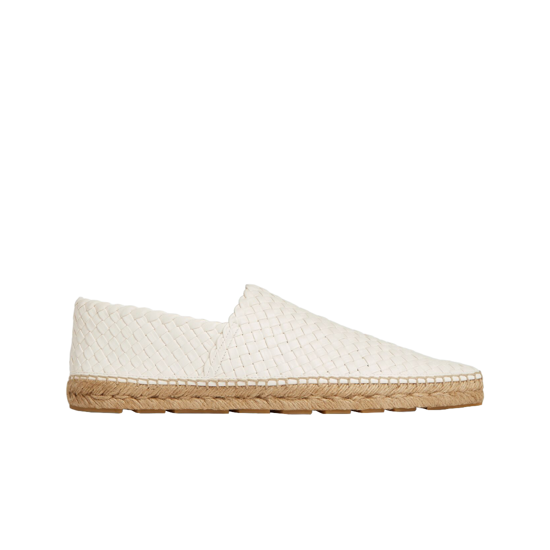 보테가 베네타 튜불라 인트레치오 레더 에스파드리유 화이트(Bottega Veneta Tubular Intreccio Leather Espadrille White) - 1
