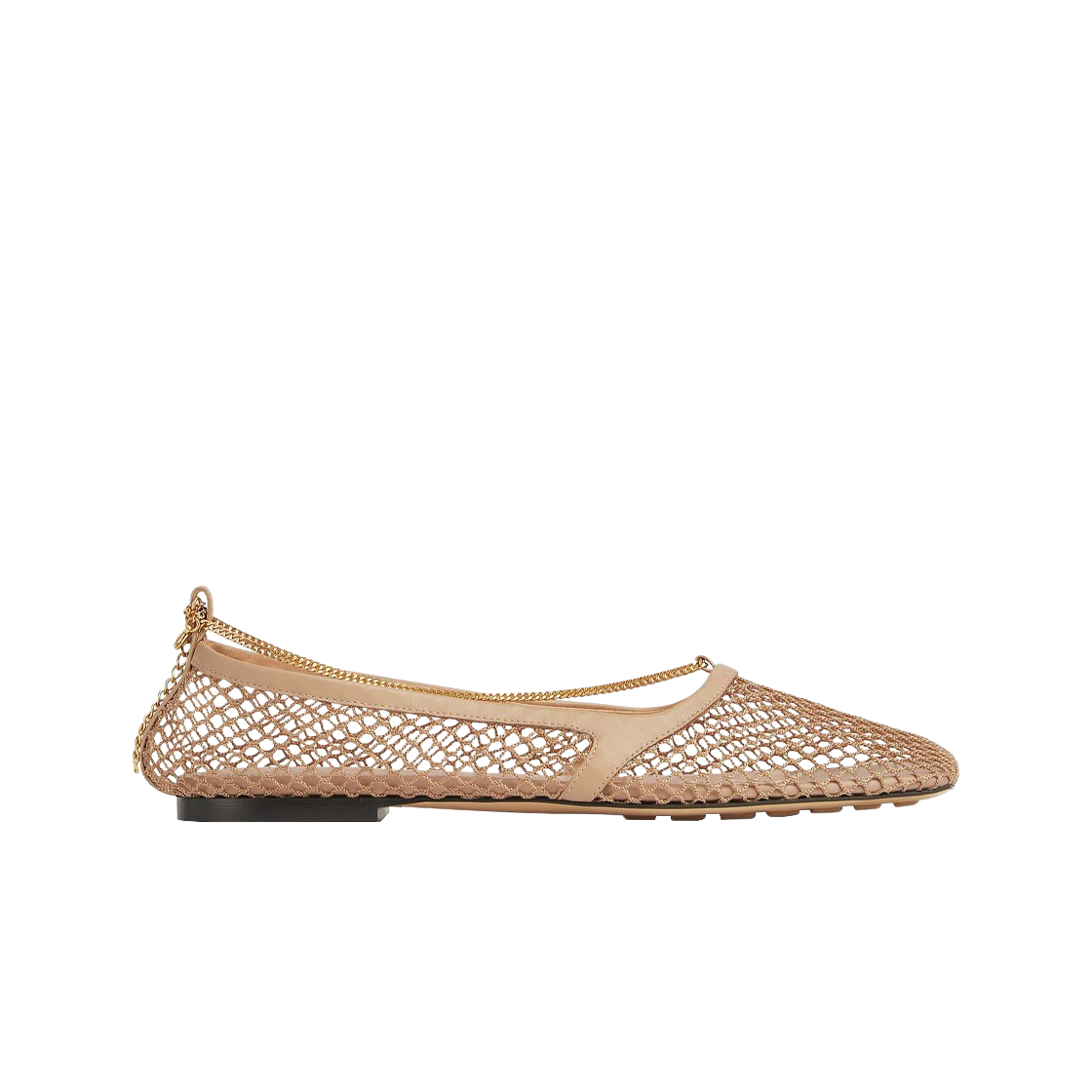 (W) 보테가 베네타 스트레치 발레리나 플랫 베이지((W) Bottega Veneta Stretch Ballerina Flat Beige) - 1